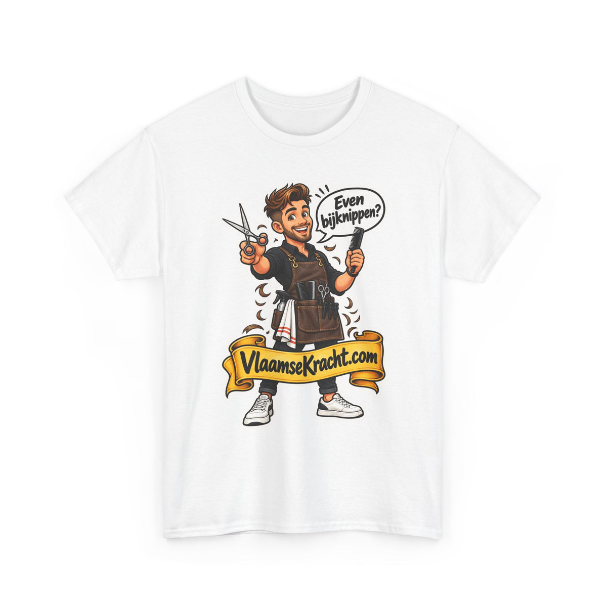 EVEN BIJKNIPPEN? Unisex T-shirt | De Kapper | VlaamseKracht®