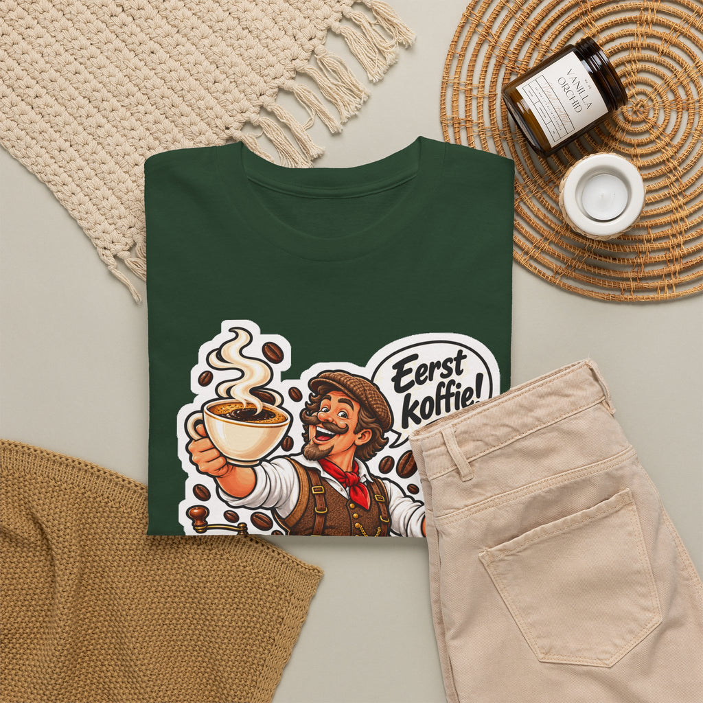 EERST KOFFIE! Unisex T-shirt | De Koffieliefhebber | VlaamseKracht®