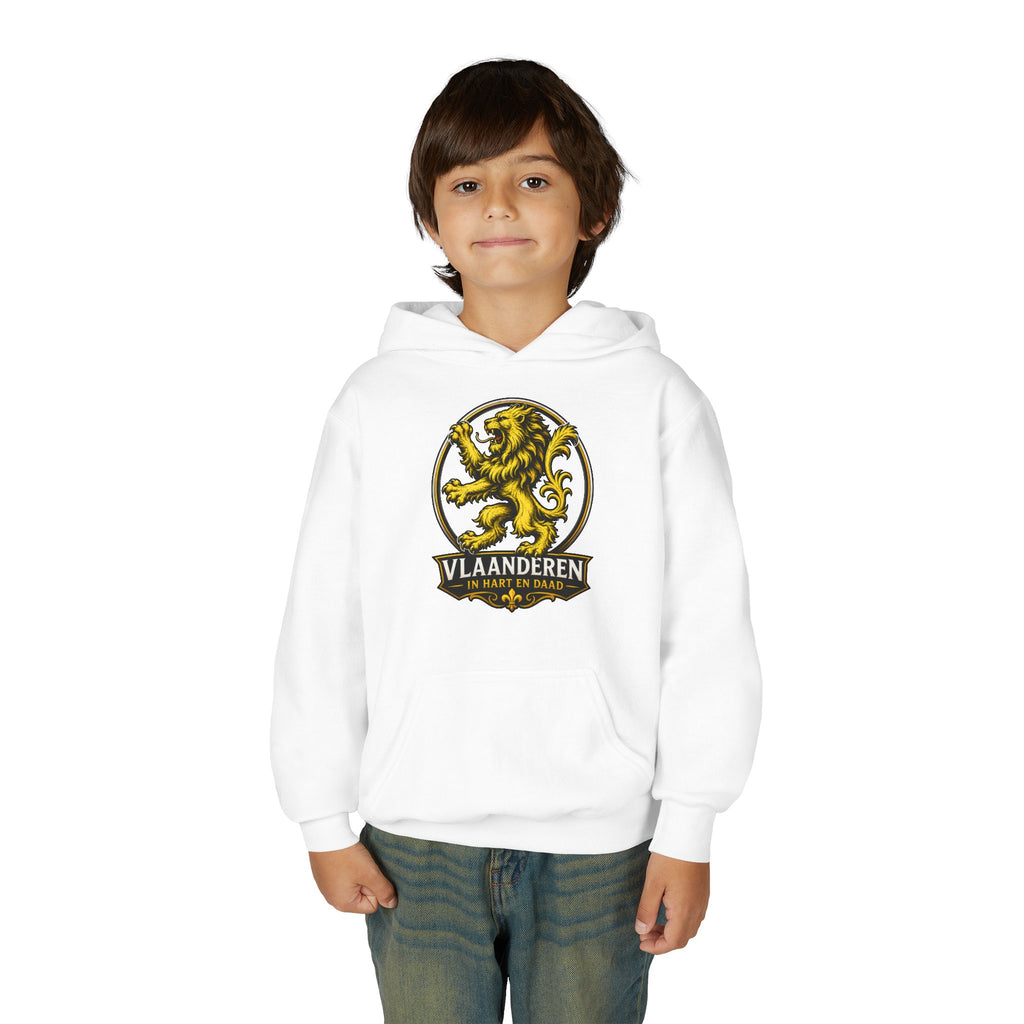 Premium Vlaamse Leeuw Youth Heavy Blend Hooded Sweatshirt | VlaamseKracht®