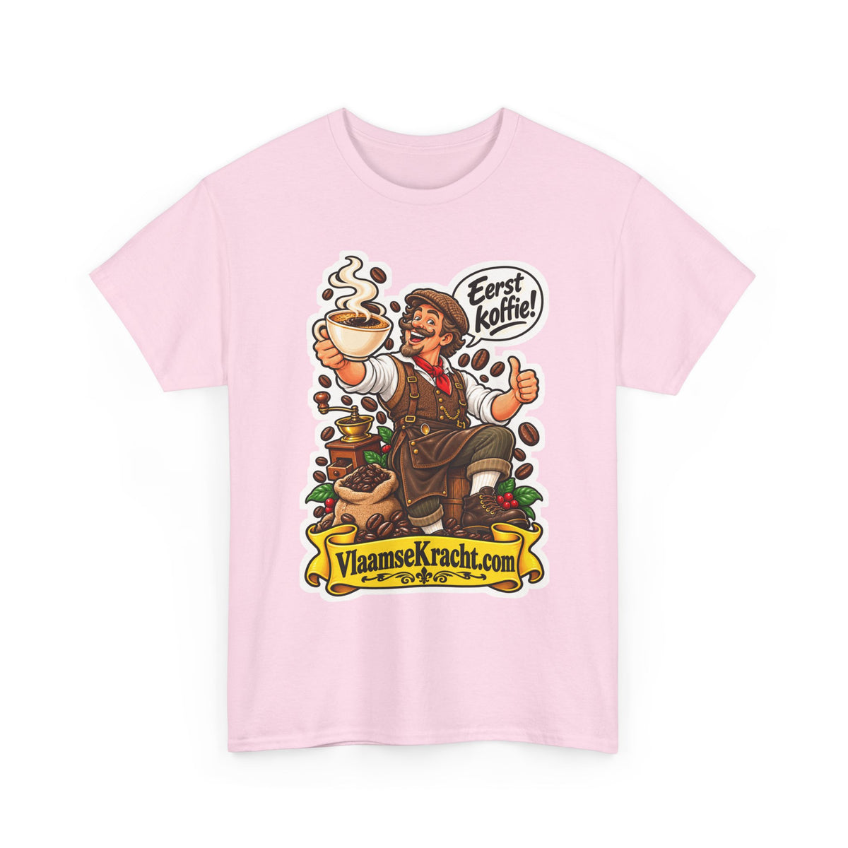EERST KOFFIE! Unisex T-shirt | De Koffieliefhebber | VlaamseKracht®