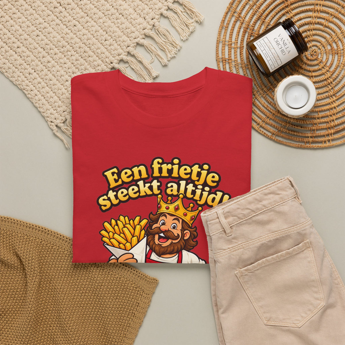 FRIETKONING Unisex T-shirt | Vlaamse Humor | VlaamseKracht®