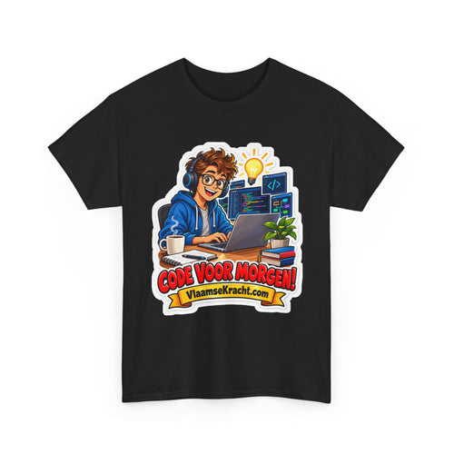 CODE VOOR MORGEN! Unisex T-shirt | De Programmeur | VlaamseKracht®
