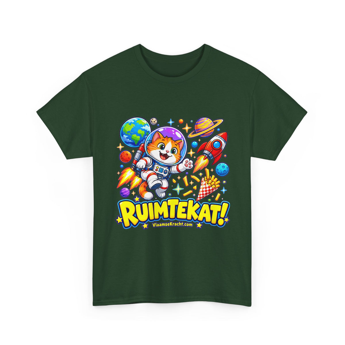 RUIMTEKAT! Unisex T-shirt | Cartoon | VlaamseKracht®