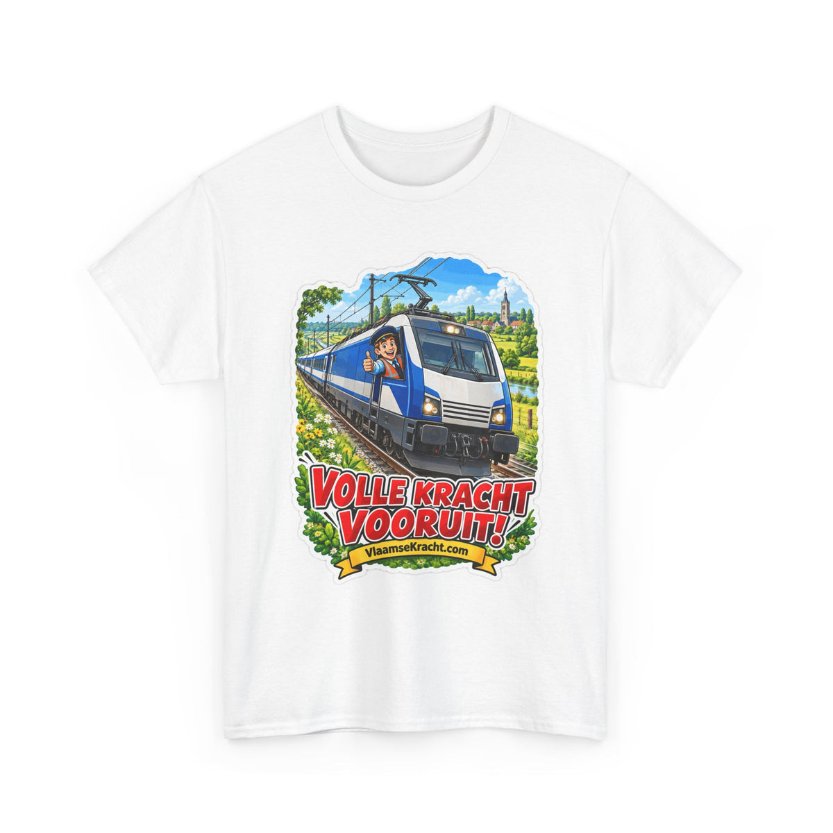 VOLLE KRACHT VOORUIT! Unisex T-shirt | De Treinbestuurder | VlaamseKracht®