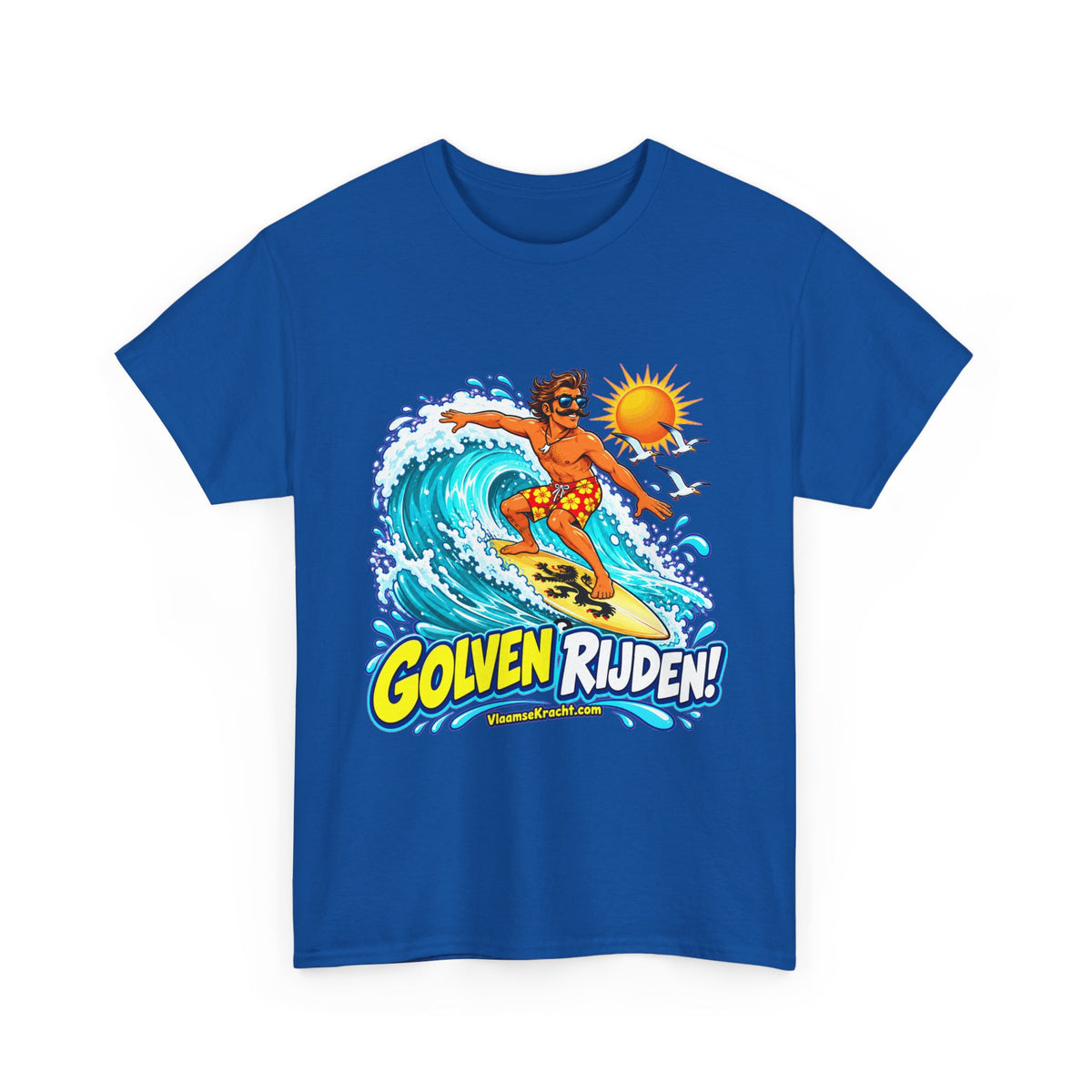 GOLVEN RIJDEN! Unisex T-shirt | Retro Surf | VlaamseKracht®