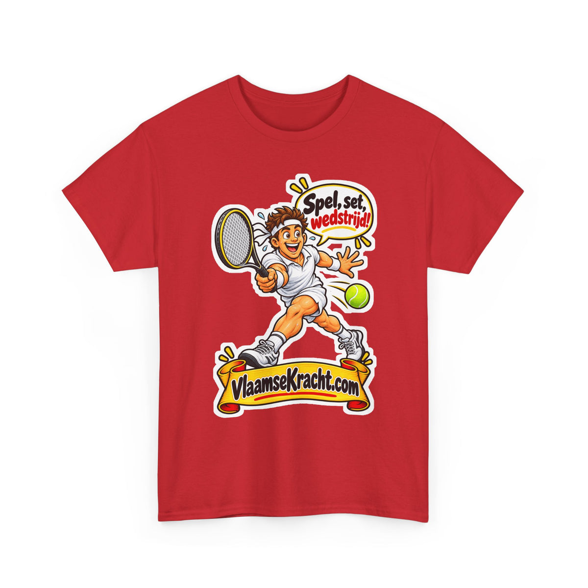 SPEL, SET, WEDSTRIJD! Unisex T-shirt | Tennis | VlaamseKracht®