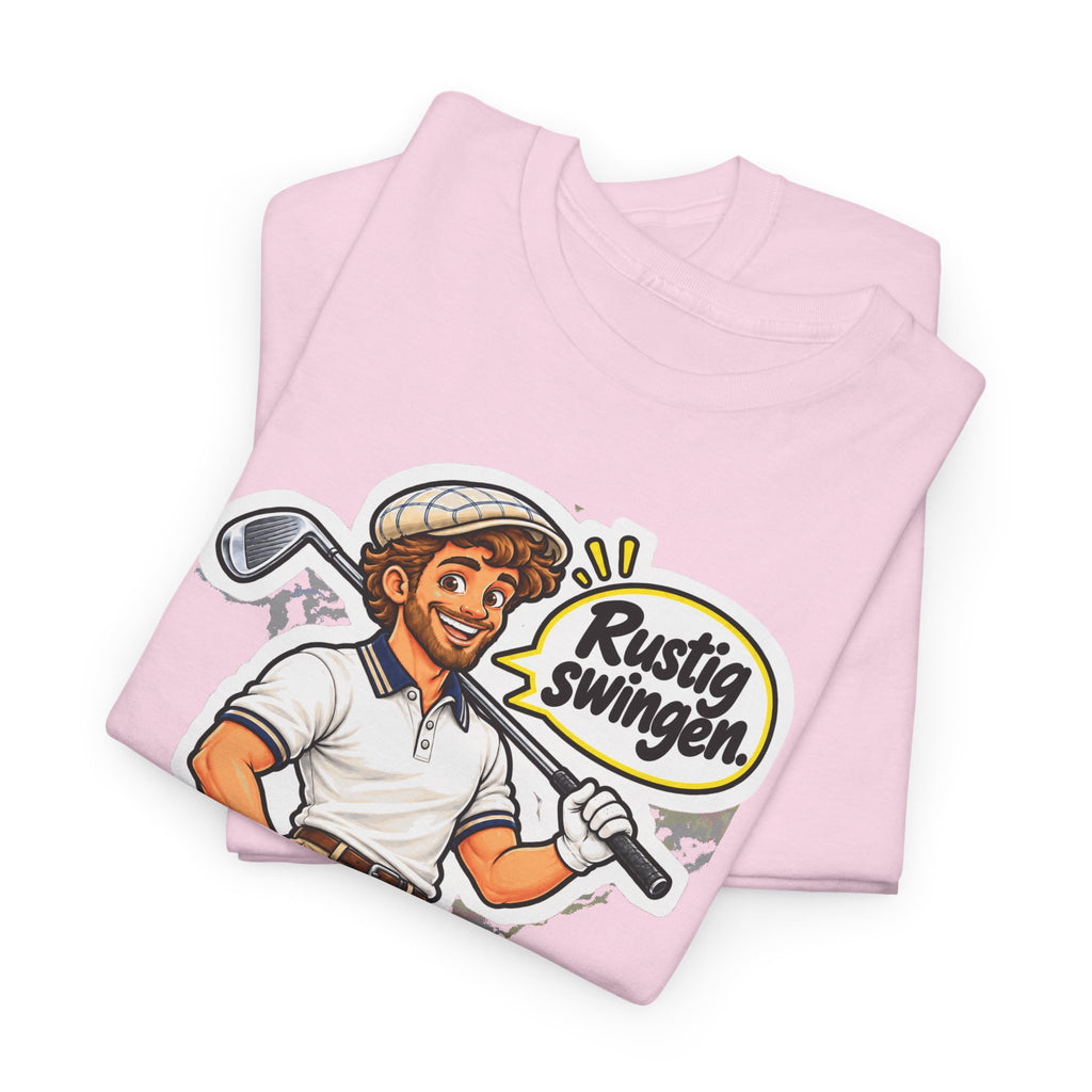 RUSTIG SWINGEN. Unisex T-shirt | De Golfer | VlaamseKracht®