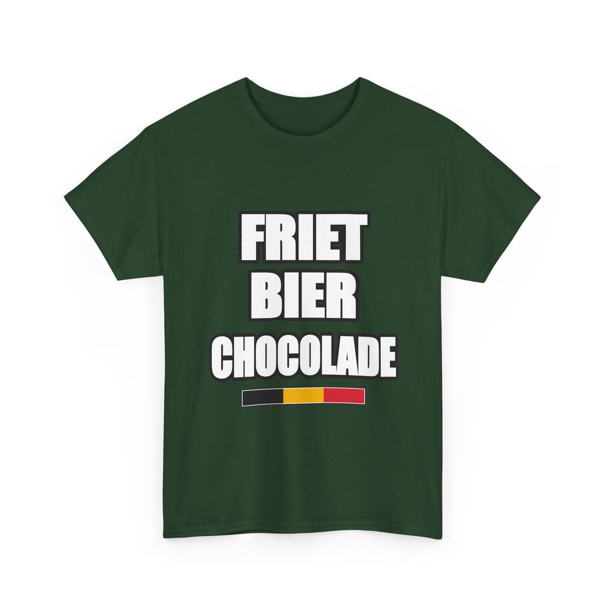 FRIET · BIER · CHOCOLADE Unisex T-shirt | Belgisch Trots | VlaamseKracht®