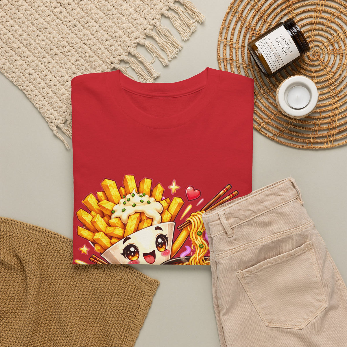 FRIET OP DE RAMEN! Unisex T-shirt | Kawaii | VlaamseKracht®