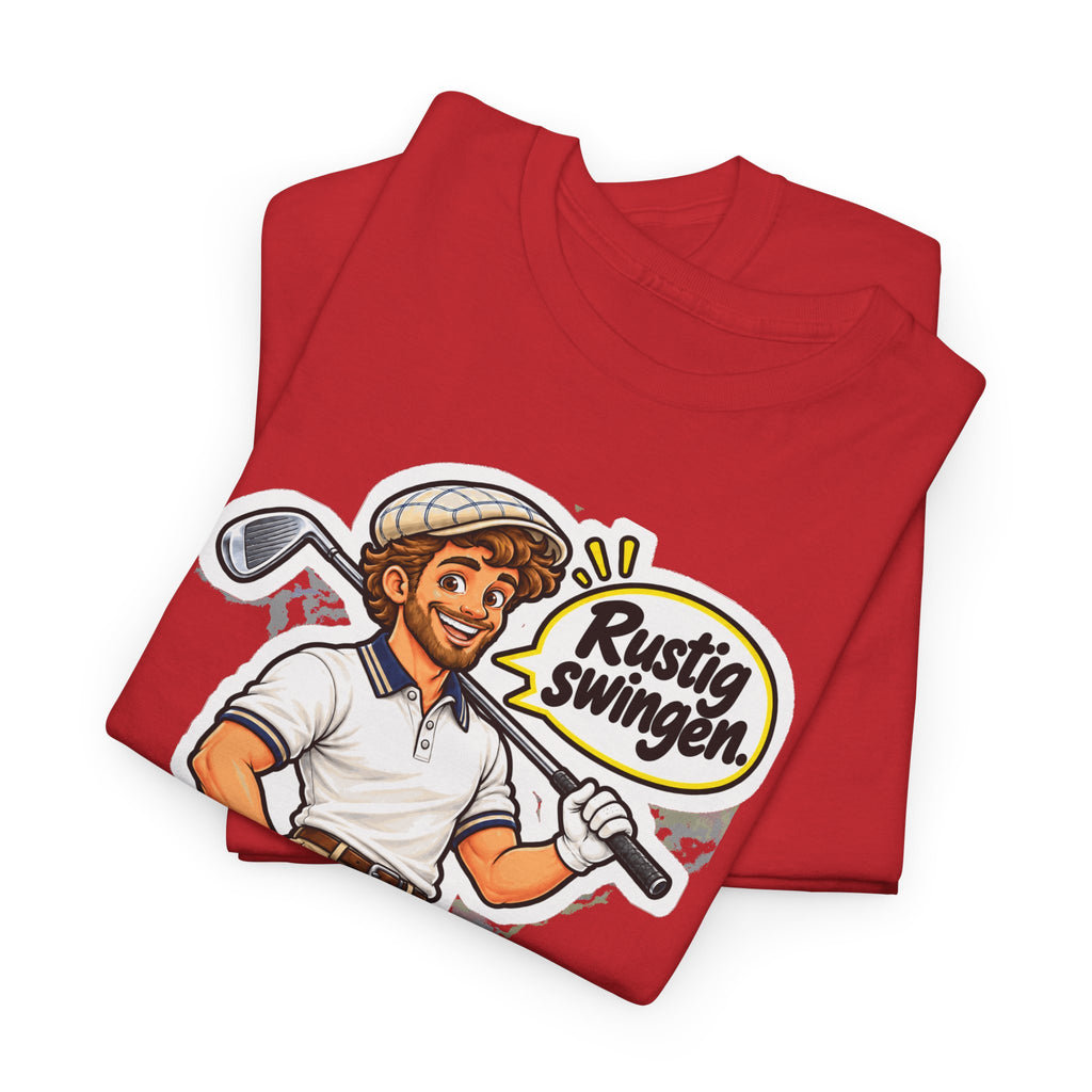 RUSTIG SWINGEN. Unisex T-shirt | De Golfer | VlaamseKracht®