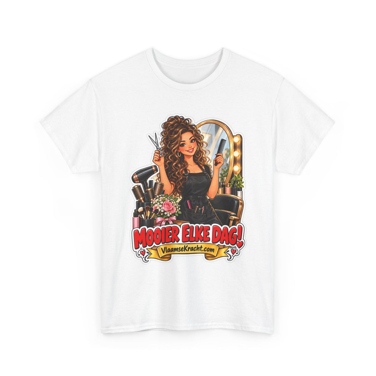 MOOIER ELKE DAG! Unisex T-shirt | De Kapster | VlaamseKracht®