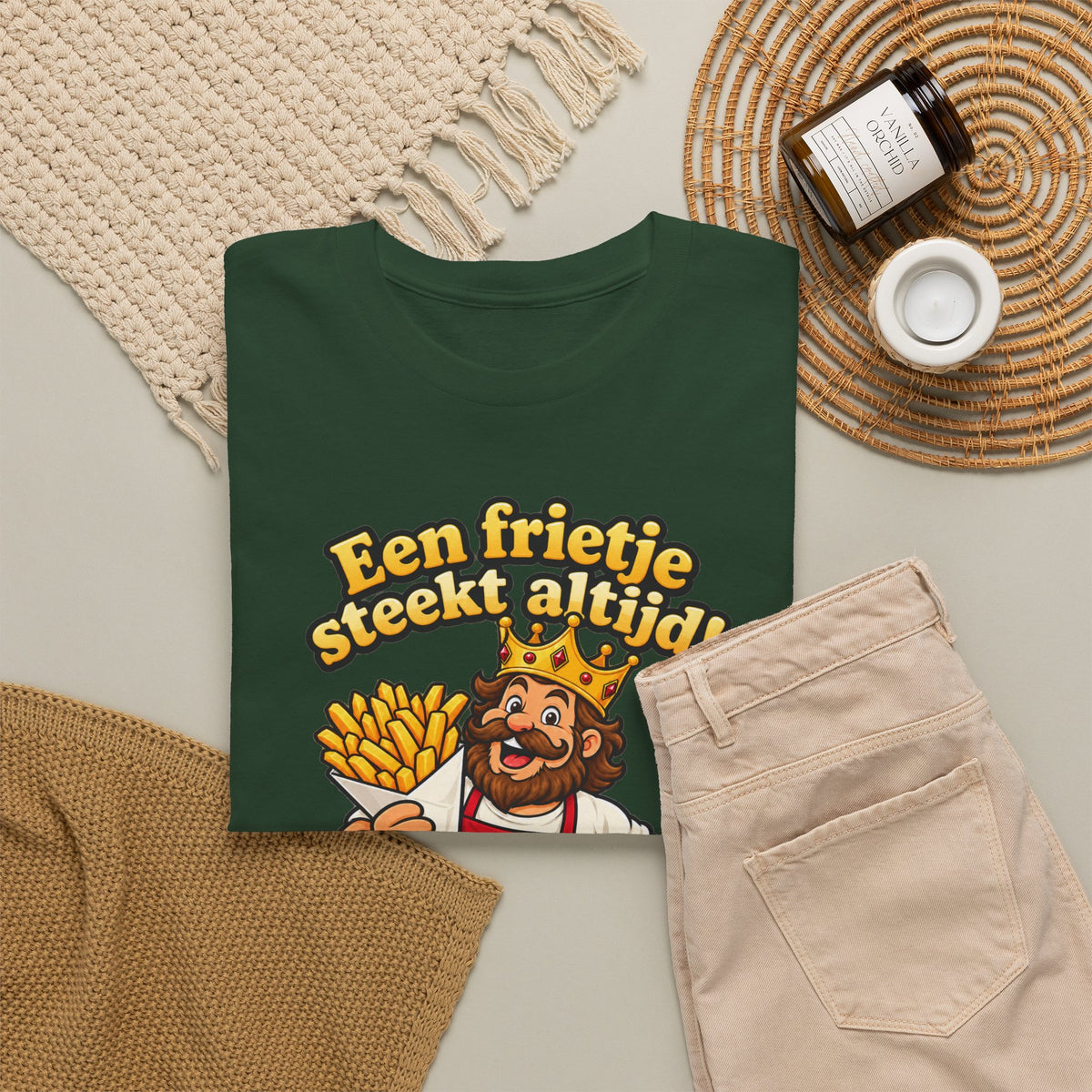 FRIETKONING Unisex T-shirt | Vlaamse Humor | VlaamseKracht®
