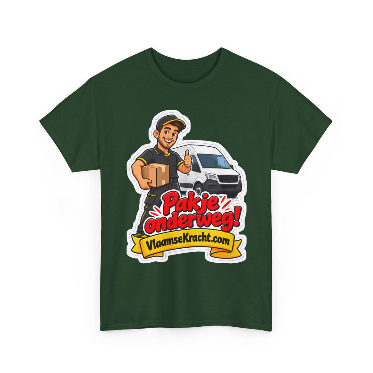 PAKJE ONDERWEG! Unisex T-shirt | De Pakjesbezorger | VlaamseKracht®