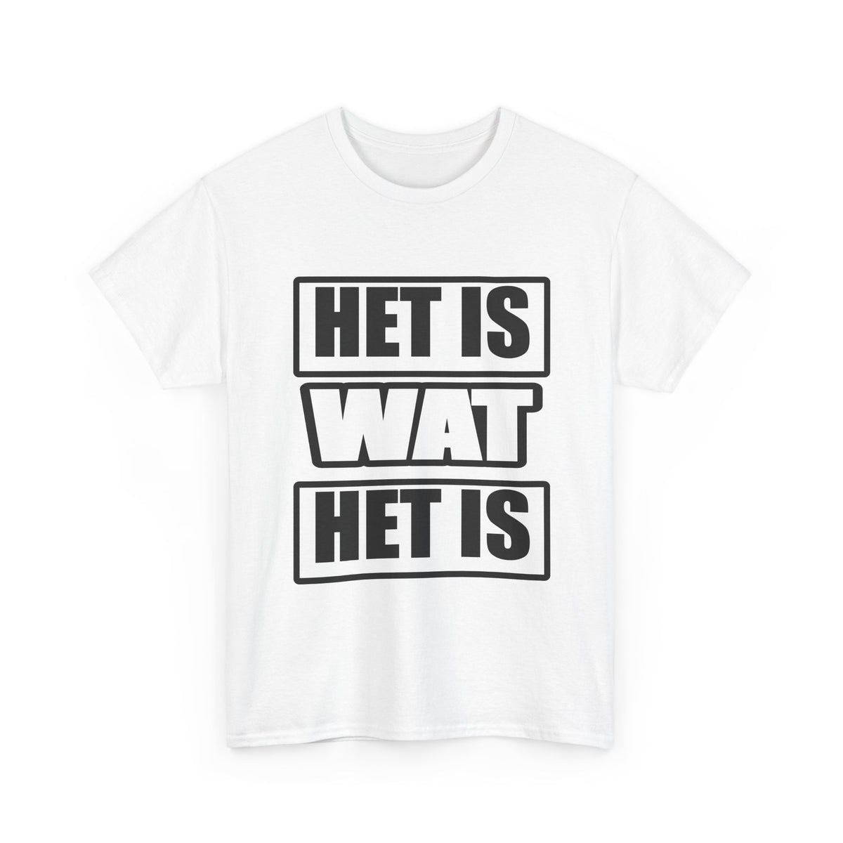 Het is wat het is Unisex T-shirt | Vlaamse Humor | VlaamseKracht®