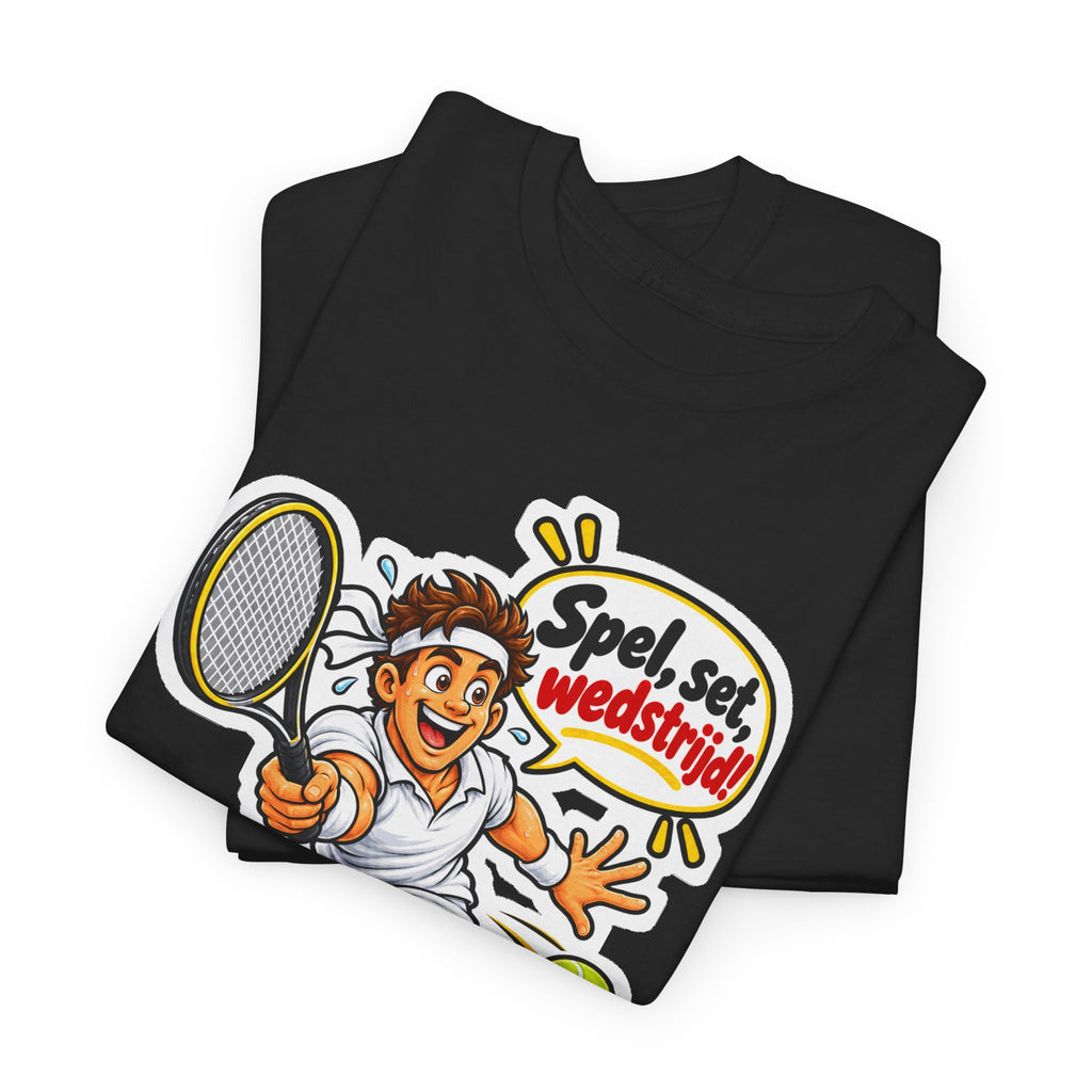 SPEL, SET, WEDSTRIJD! Unisex T-shirt | Tennis | VlaamseKracht®