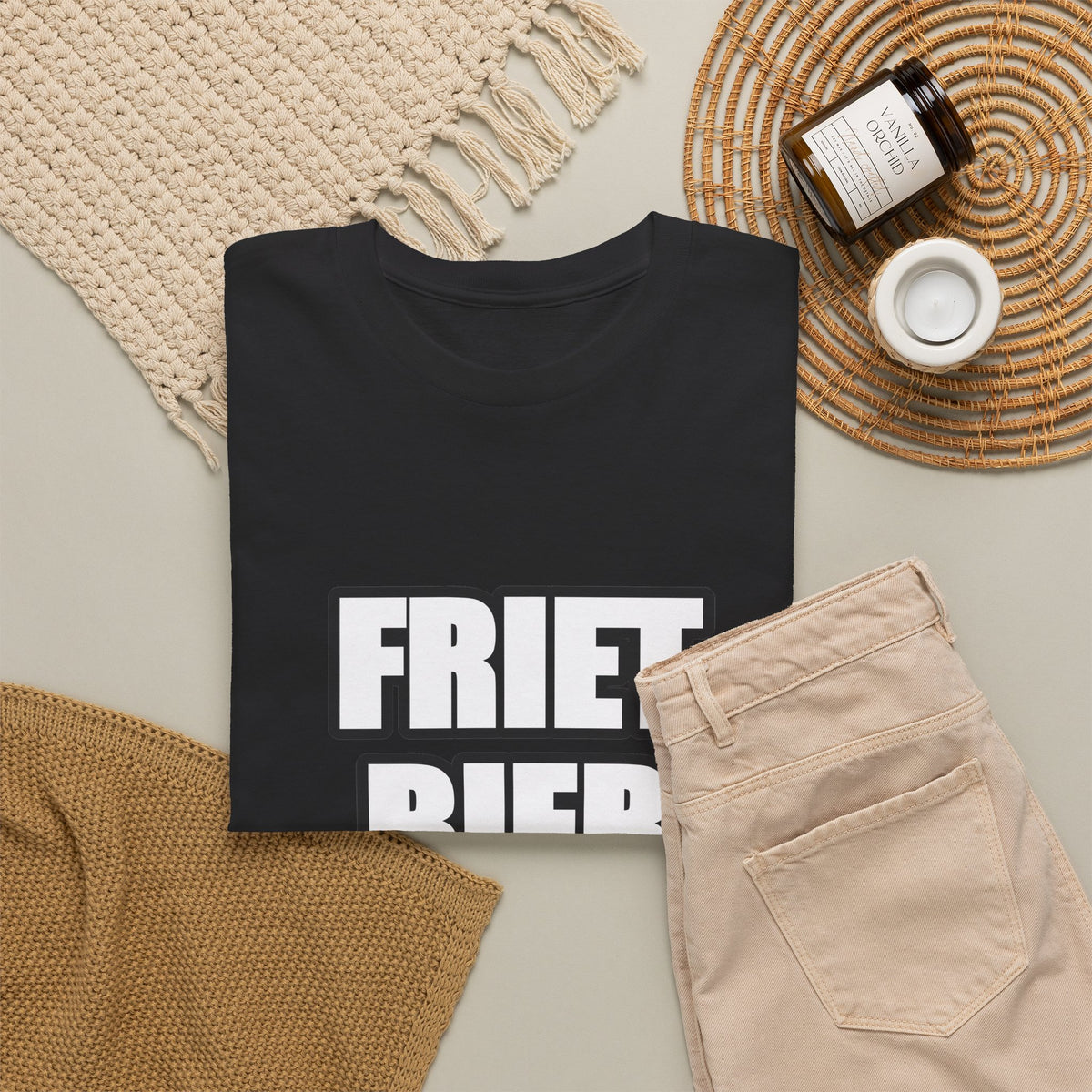 FRIET · BIER · CHOCOLADE Unisex T-shirt | Belgisch Trots | VlaamseKracht®