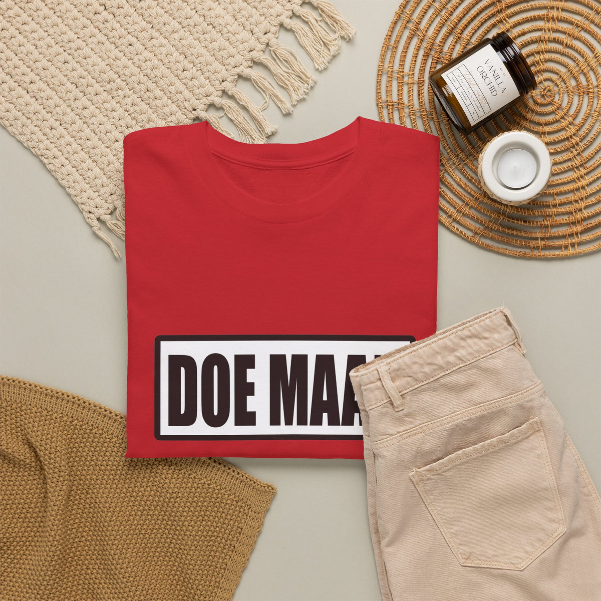 Doe maar gewoon Unisex T-shirt | Vlaamse Humor | VlaamseKracht®