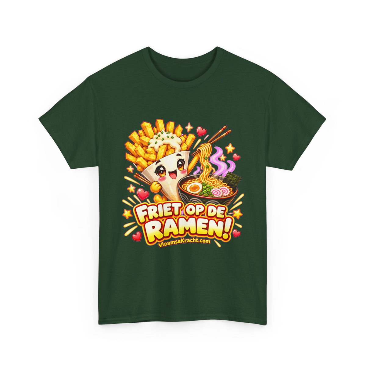 FRIET OP DE RAMEN! Unisex T-shirt | Kawaii | VlaamseKracht®