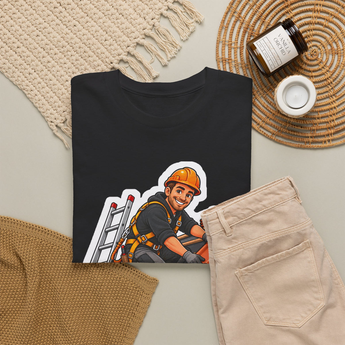 DROOG BOVEN HET HOOFD! Unisex T-shirt | De Dakwerker | VlaamseKracht®
