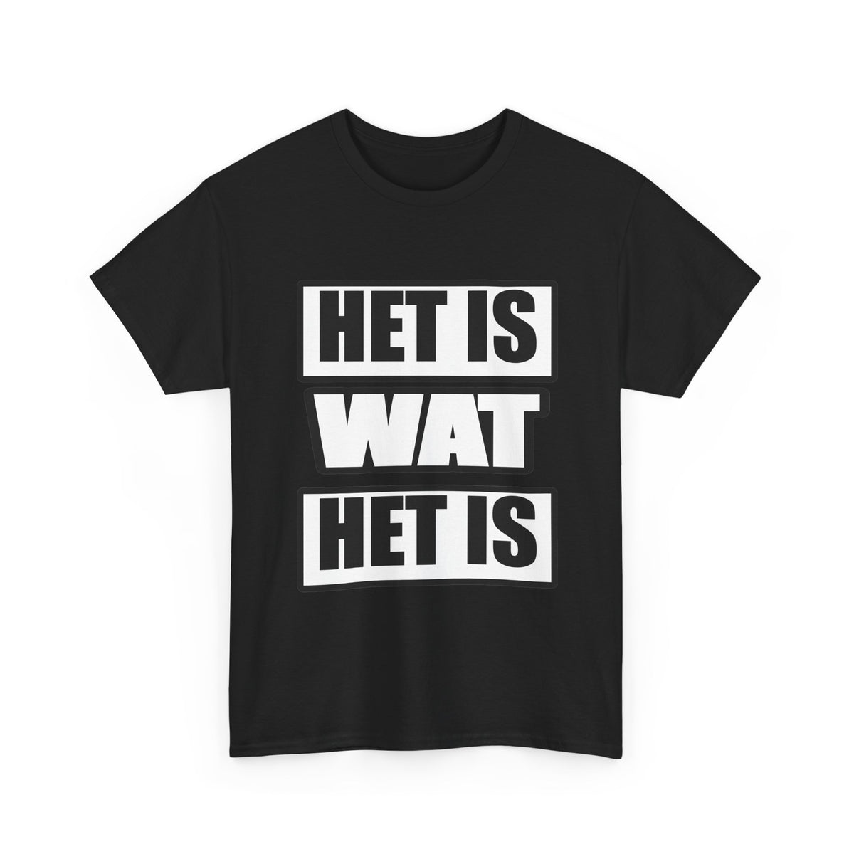 Het is wat het is Unisex T-shirt | Vlaamse Humor | VlaamseKracht®