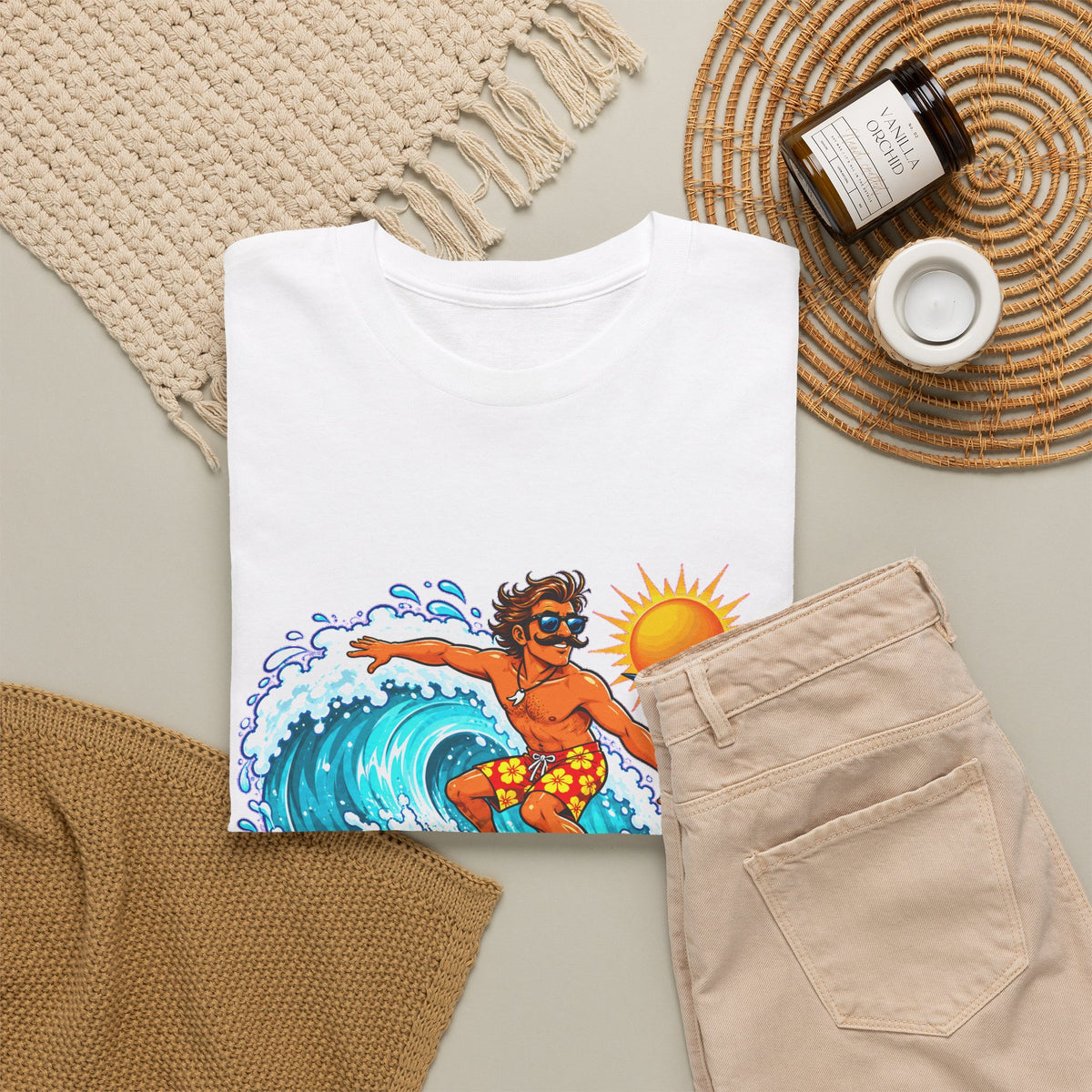 GOLVEN RIJDEN! Unisex T-shirt | Retro Surf | VlaamseKracht®