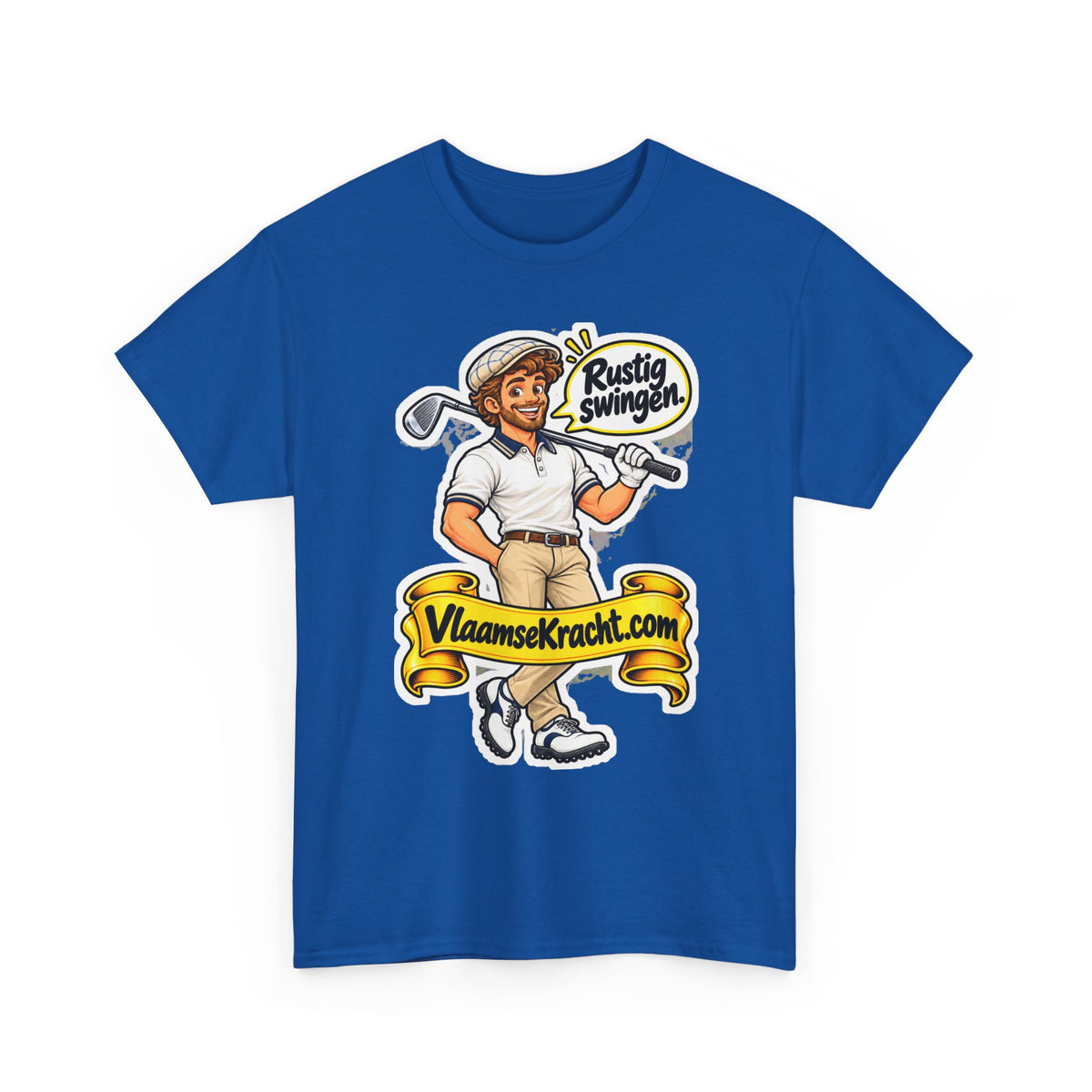 RUSTIG SWINGEN. Unisex T-shirt | De Golfer | VlaamseKracht®