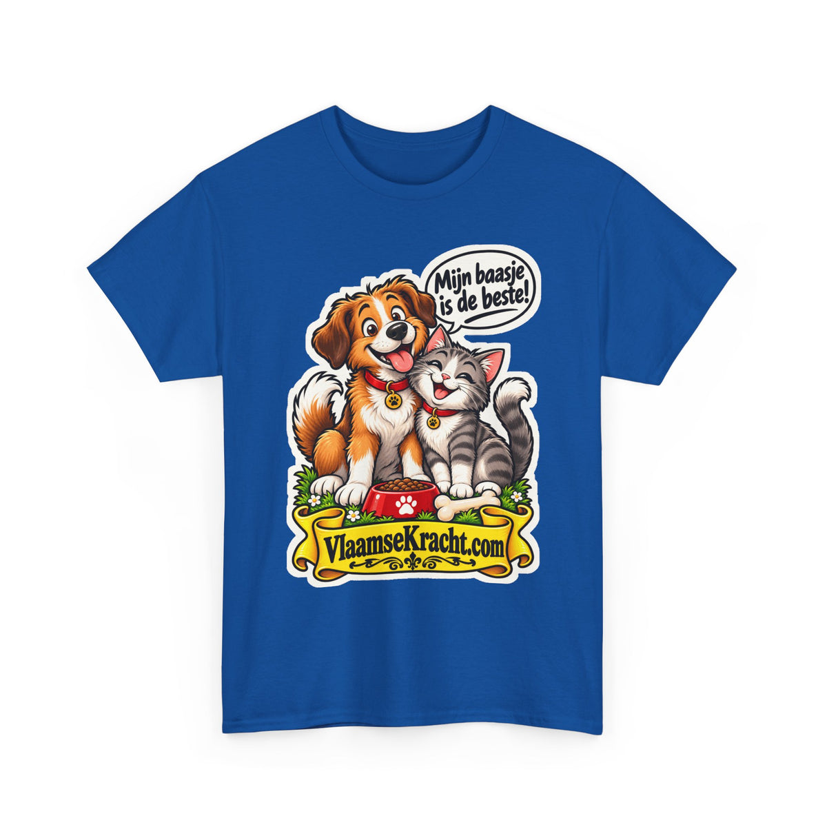 MIJN BAASJE IS DE BESTE! Unisex T-shirt | Hond & Kat | VlaamseKracht®