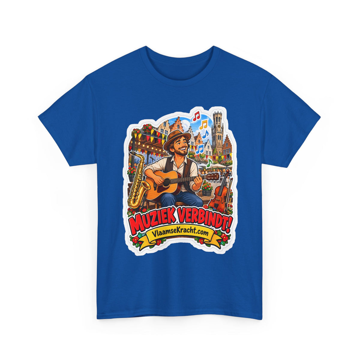 MUZIEK VERBINDT! Unisex T-shirt | De Muzikant | VlaamseKracht®