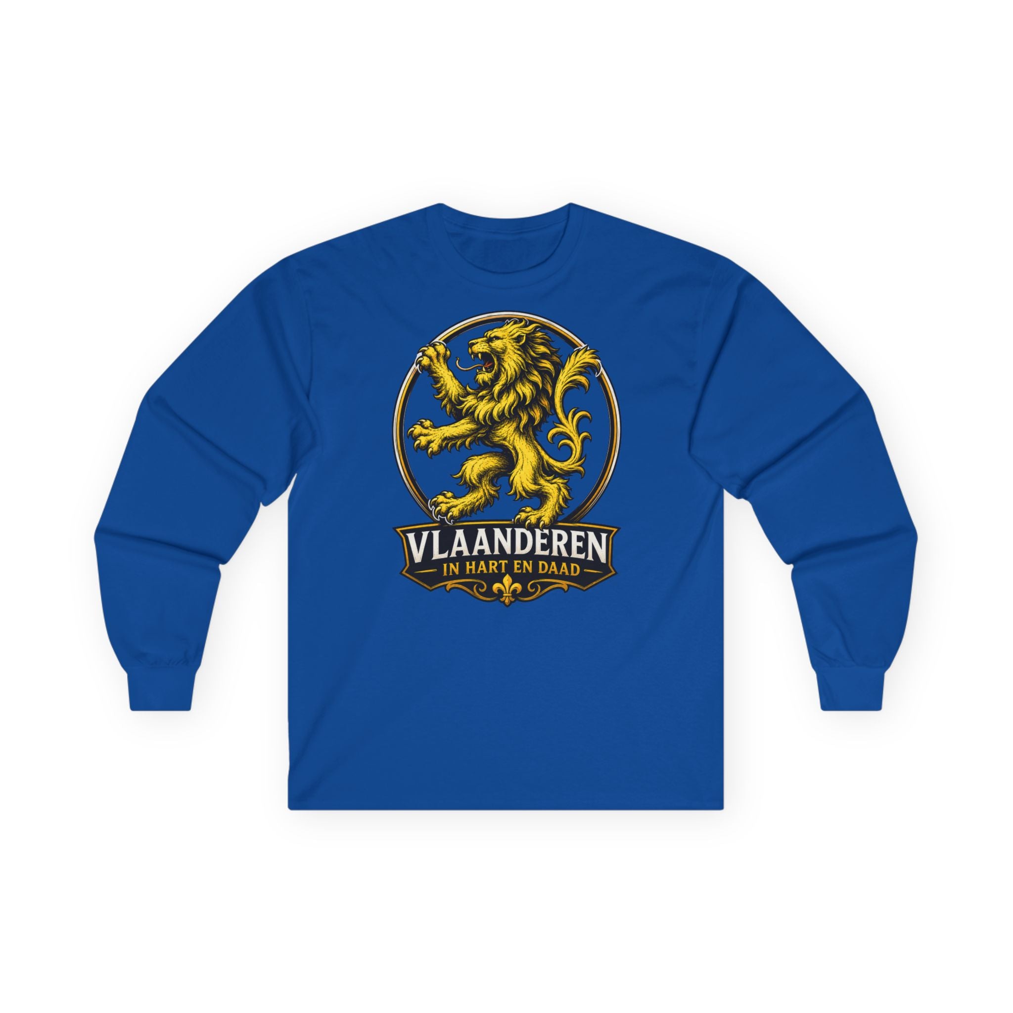 Premium Vlaamse Leeuw Vlaanderen Lion Crest Long Sleeve Tee | VlaamseKracht®