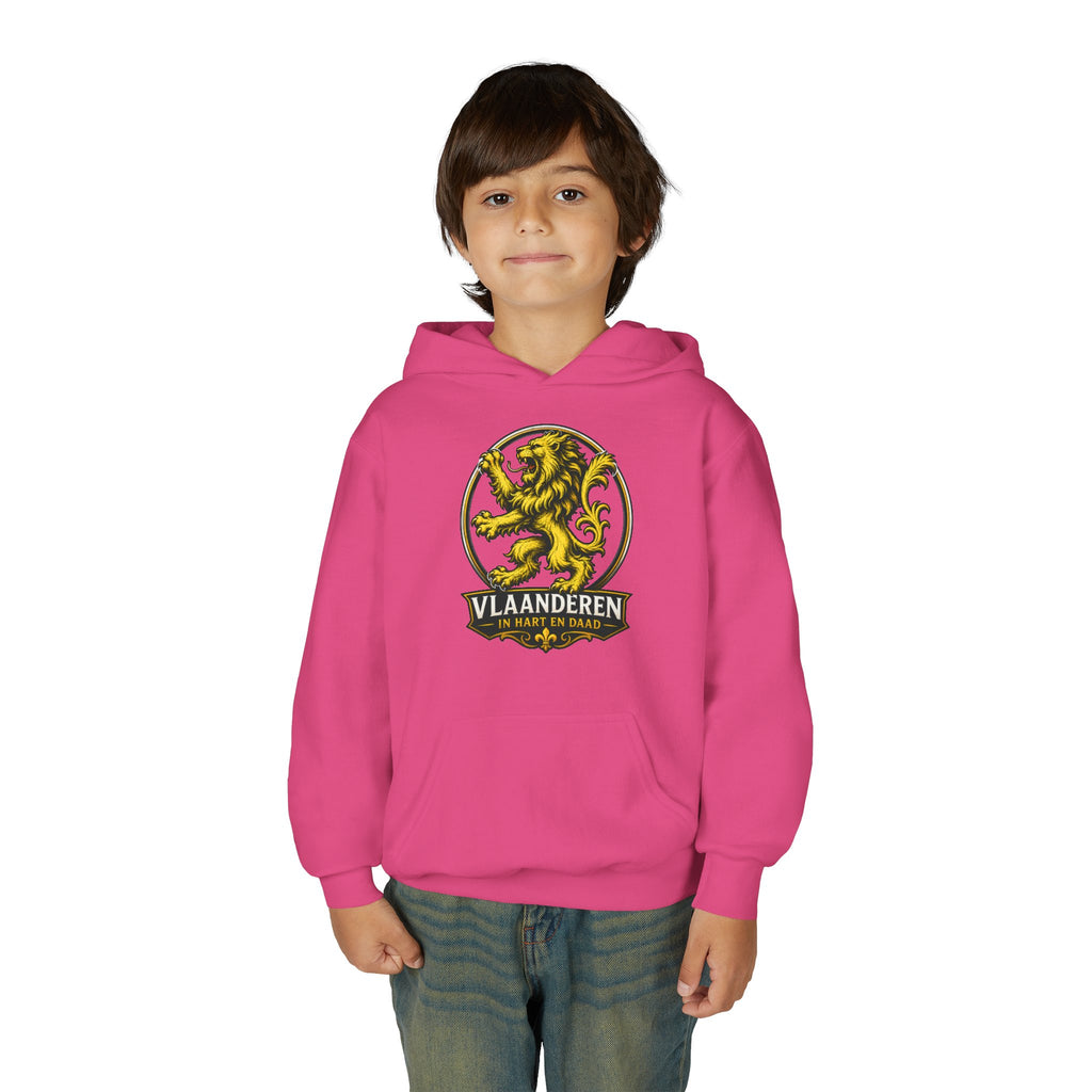 Premium Vlaamse Leeuw Youth Heavy Blend Hooded Sweatshirt | VlaamseKracht®