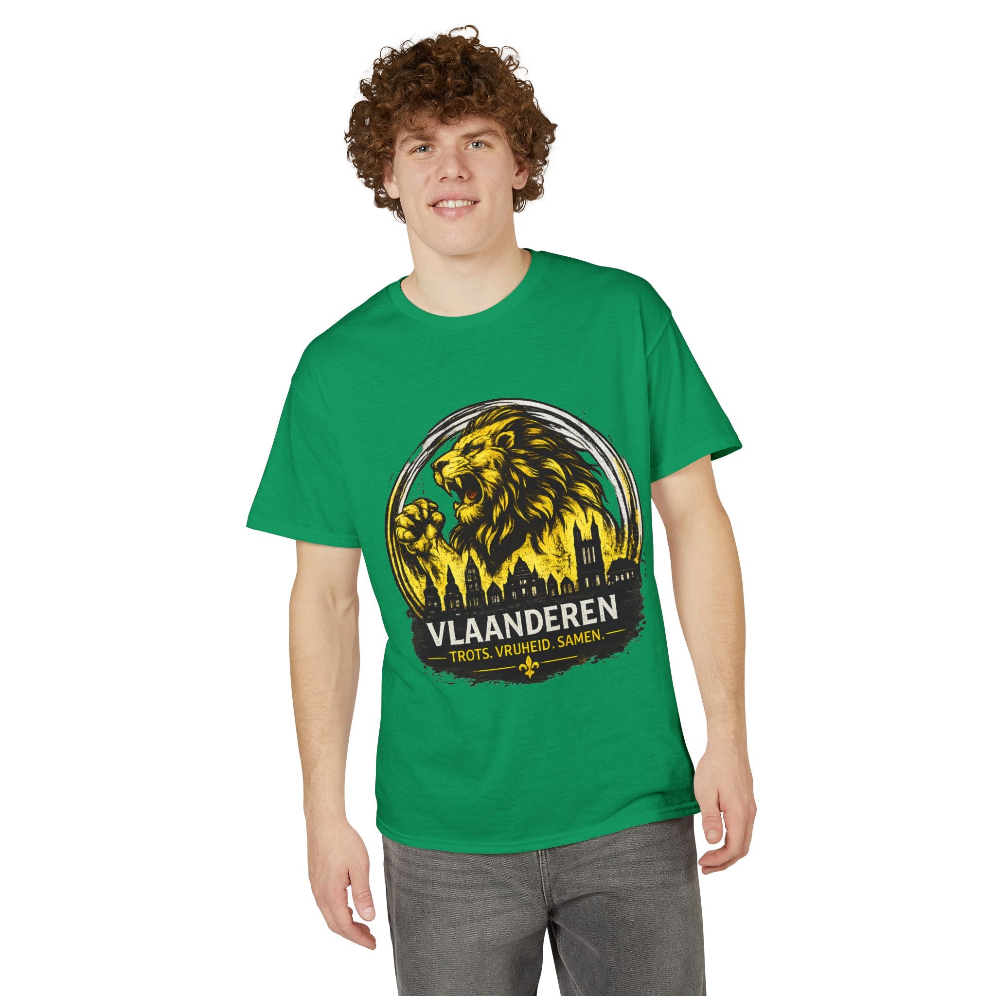 Premium Vlaamse Leeuw Vlaanderen Color Edition T-Shirt | In Hart en Daad | Unisex  | VlaamseKracht®