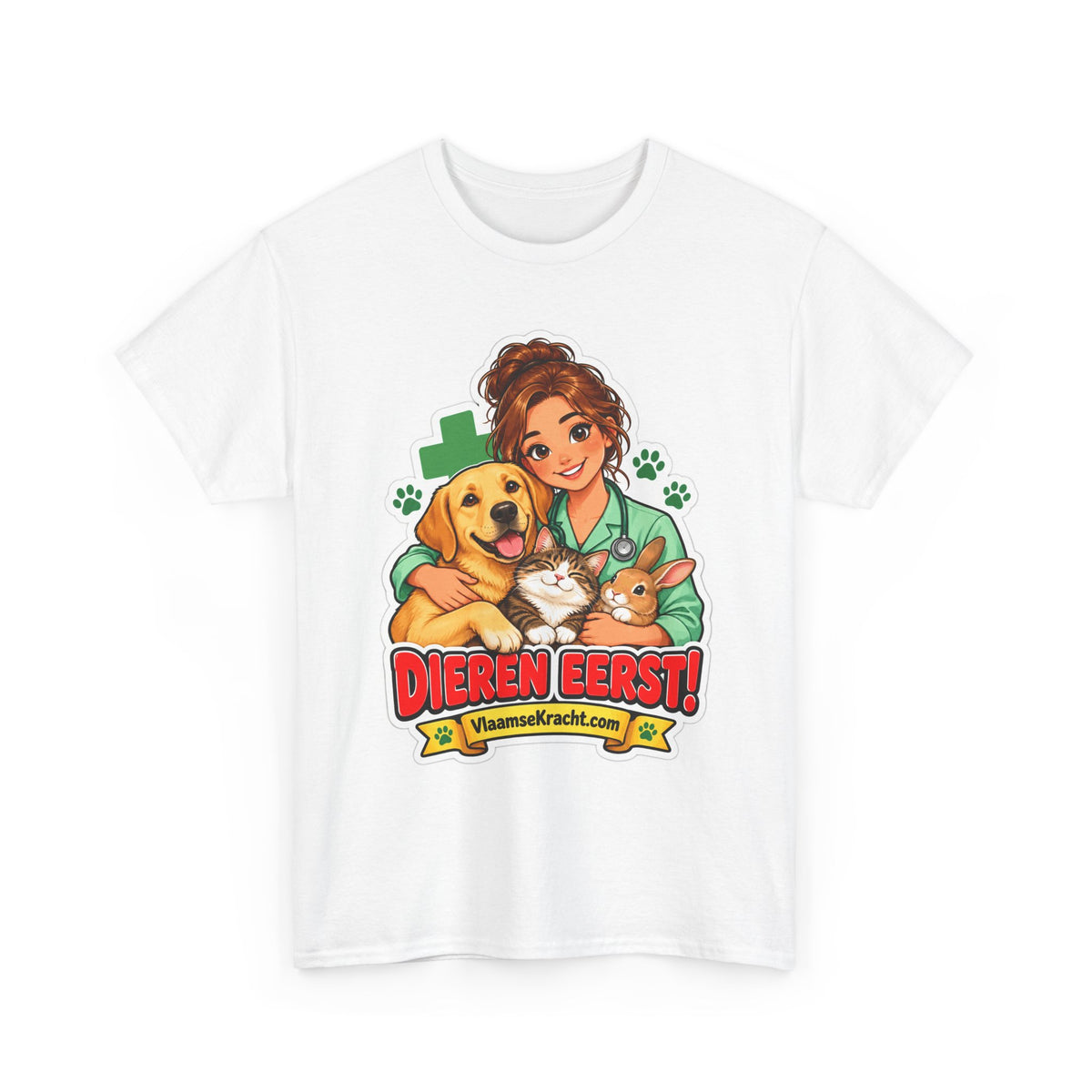 DIEREN EERST! Unisex T-shirt | De Dierenarts | VlaamseKracht®