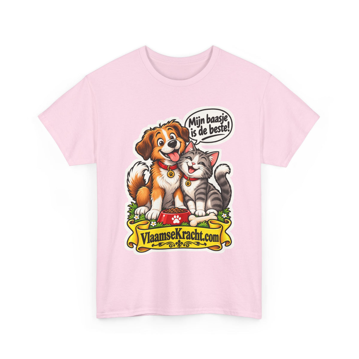 MIJN BAASJE IS DE BESTE! Unisex T-shirt | Hond & Kat | VlaamseKracht®