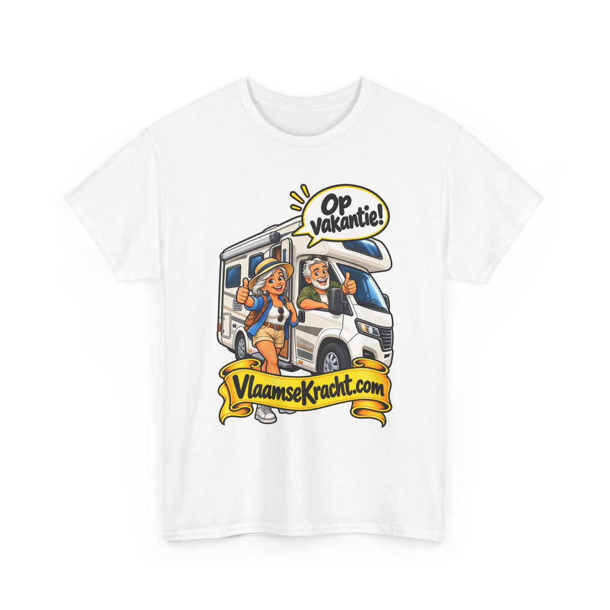 OP VAKANTIE! Unisex T-shirt | De Kampeerders | VlaamseKracht®