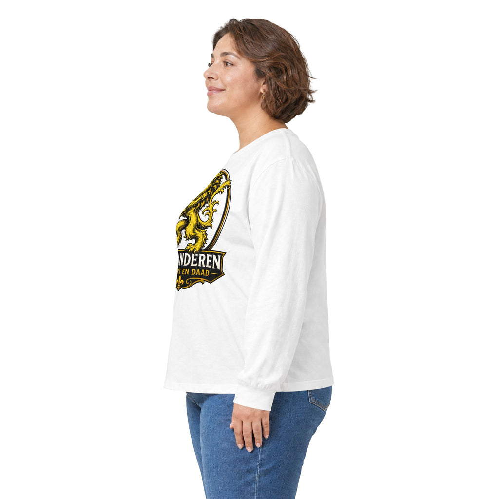 Premium Vlaamse Leeuw Vlaanderen Lion Crest Long Sleeve Tee | VlaamseKracht®