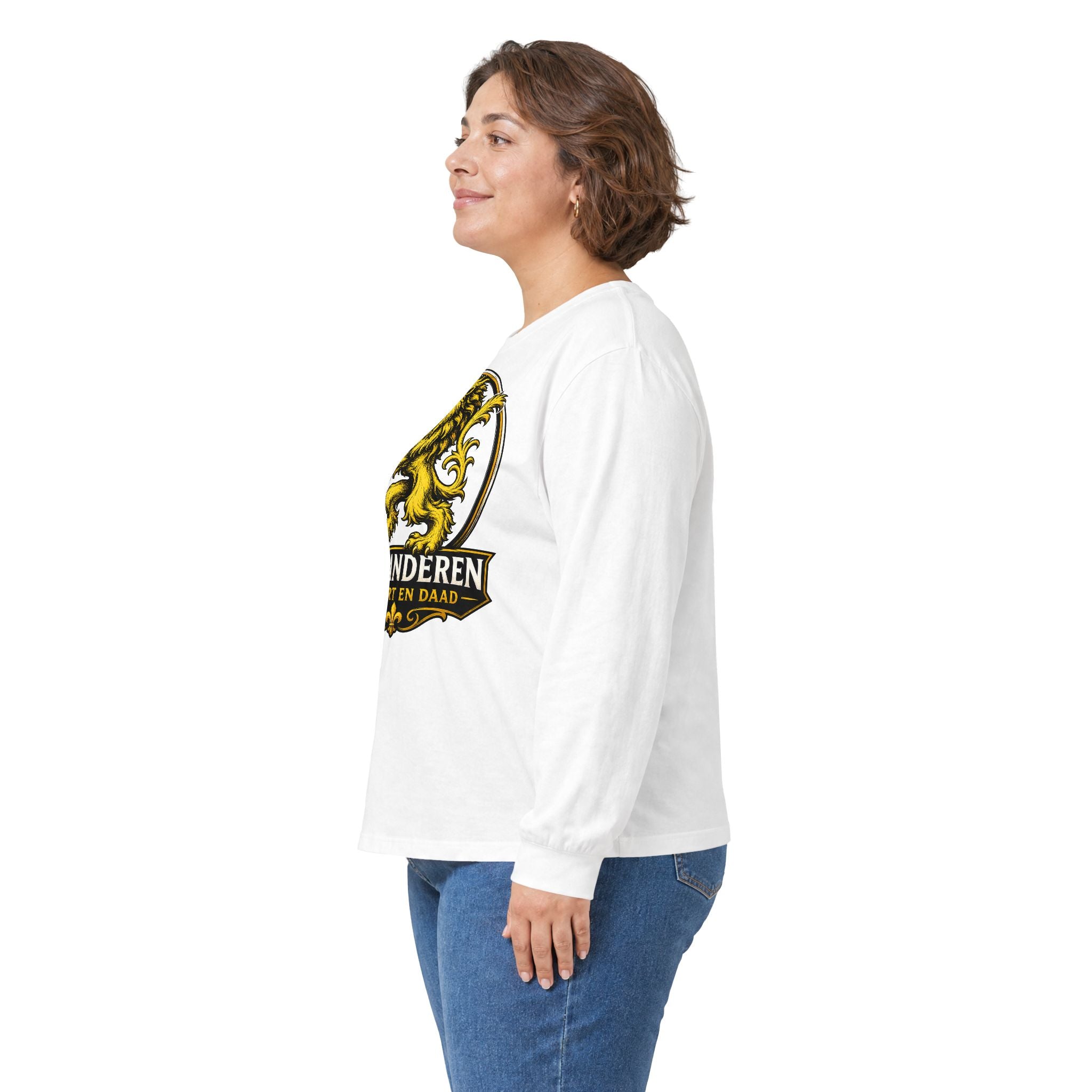Premium Vlaamse Leeuw Vlaanderen Lion Crest Long Sleeve Tee | VlaamseKracht®