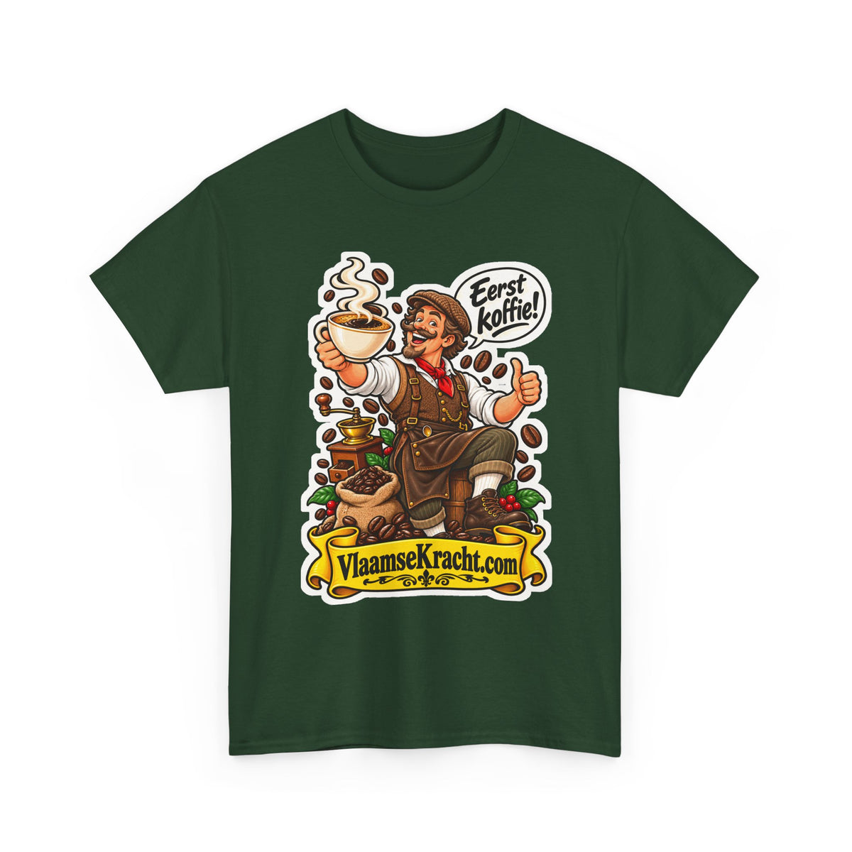 EERST KOFFIE! Unisex T-shirt | De Koffieliefhebber | VlaamseKracht®