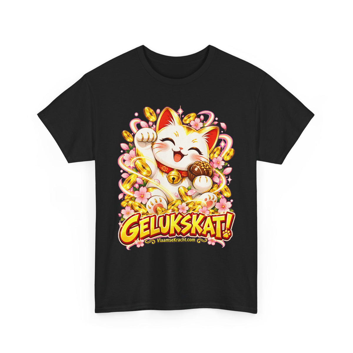 GELUKSKAT! Unisex T-shirt | Kawaii | VlaamseKracht®