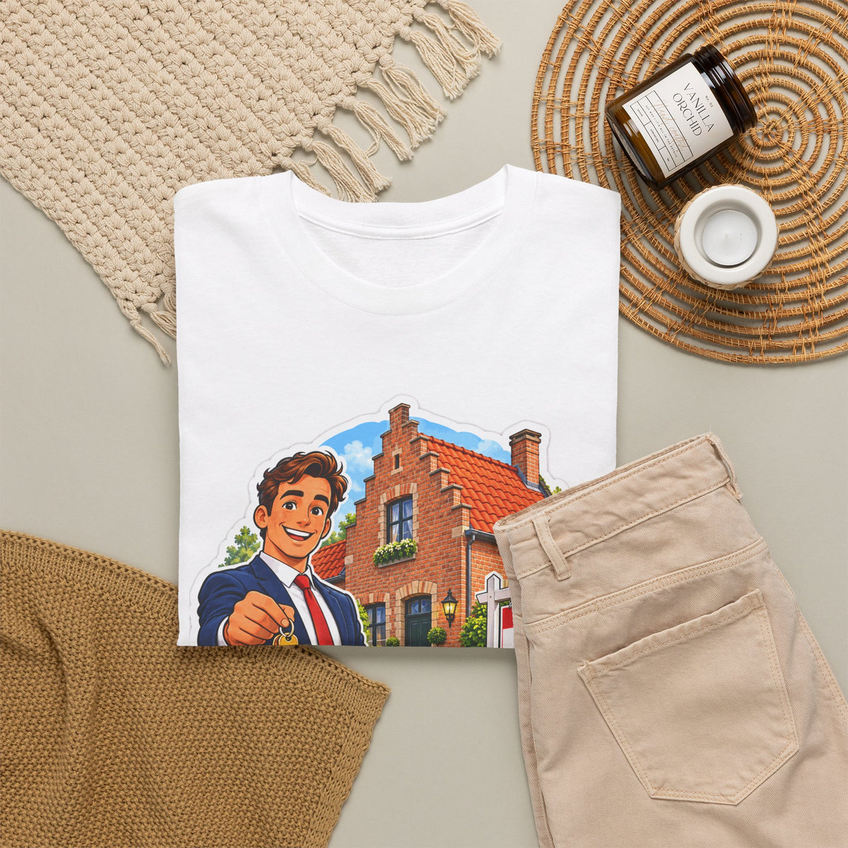 THUIS BEGINT HIER! Unisex T-shirt | De Makelaar | VlaamseKracht®
