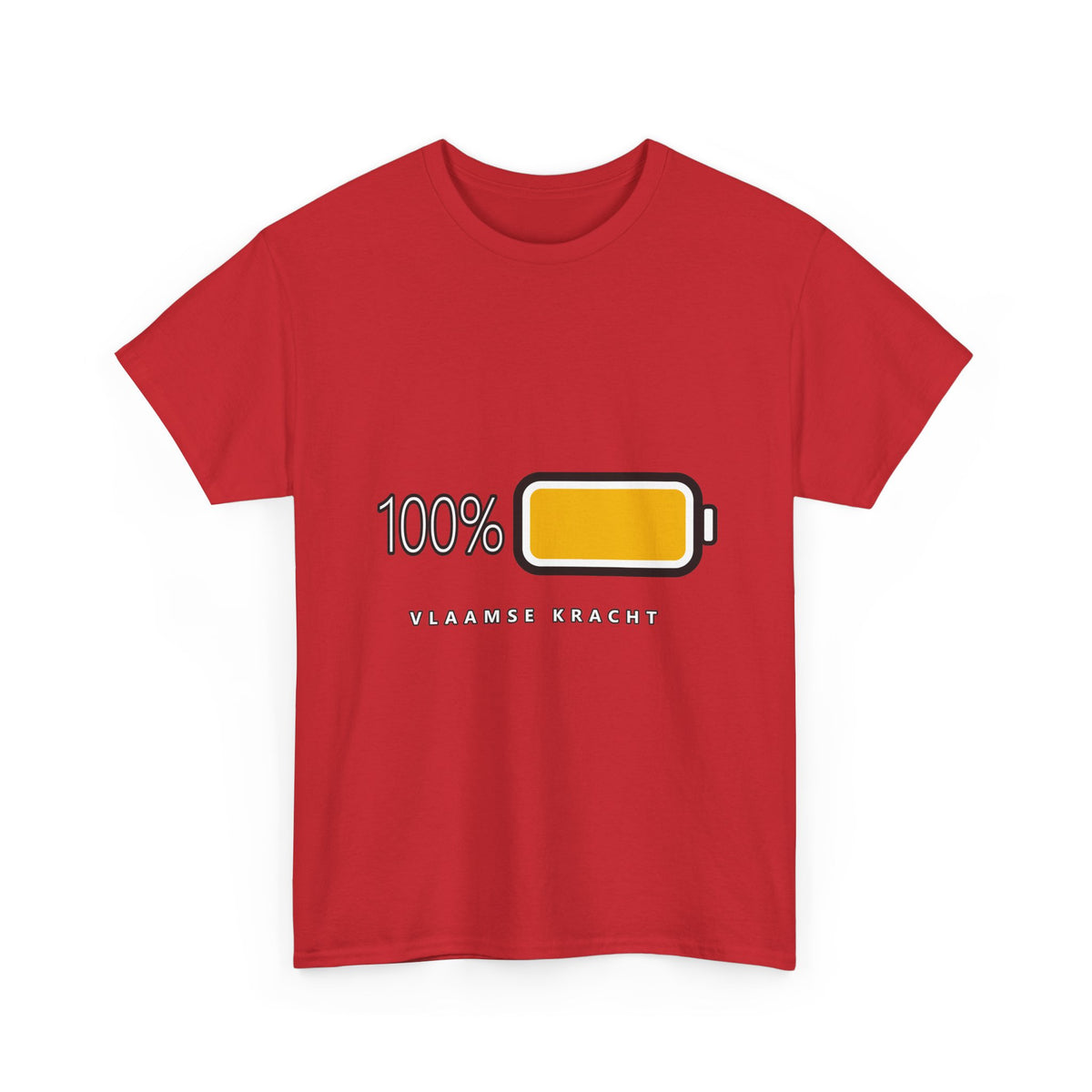 100% Kracht Unisex T-shirt | Volle Batterij | VlaamseKracht®