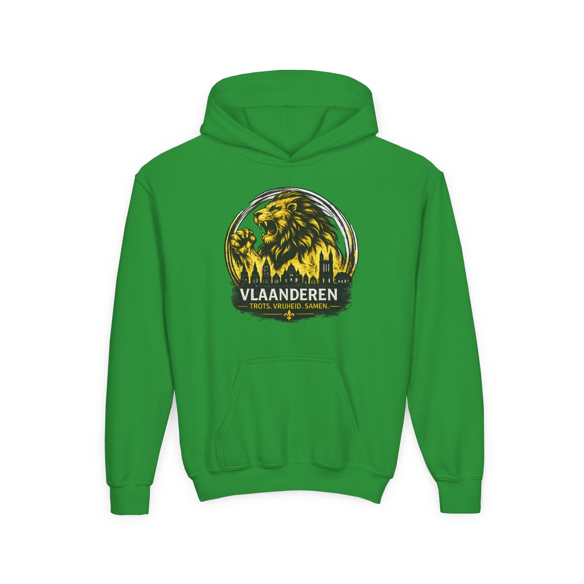 Premium Vlaamse Leeuw Youth Heavy Blend Hooded Sweatshirt | VlaamseKracht®