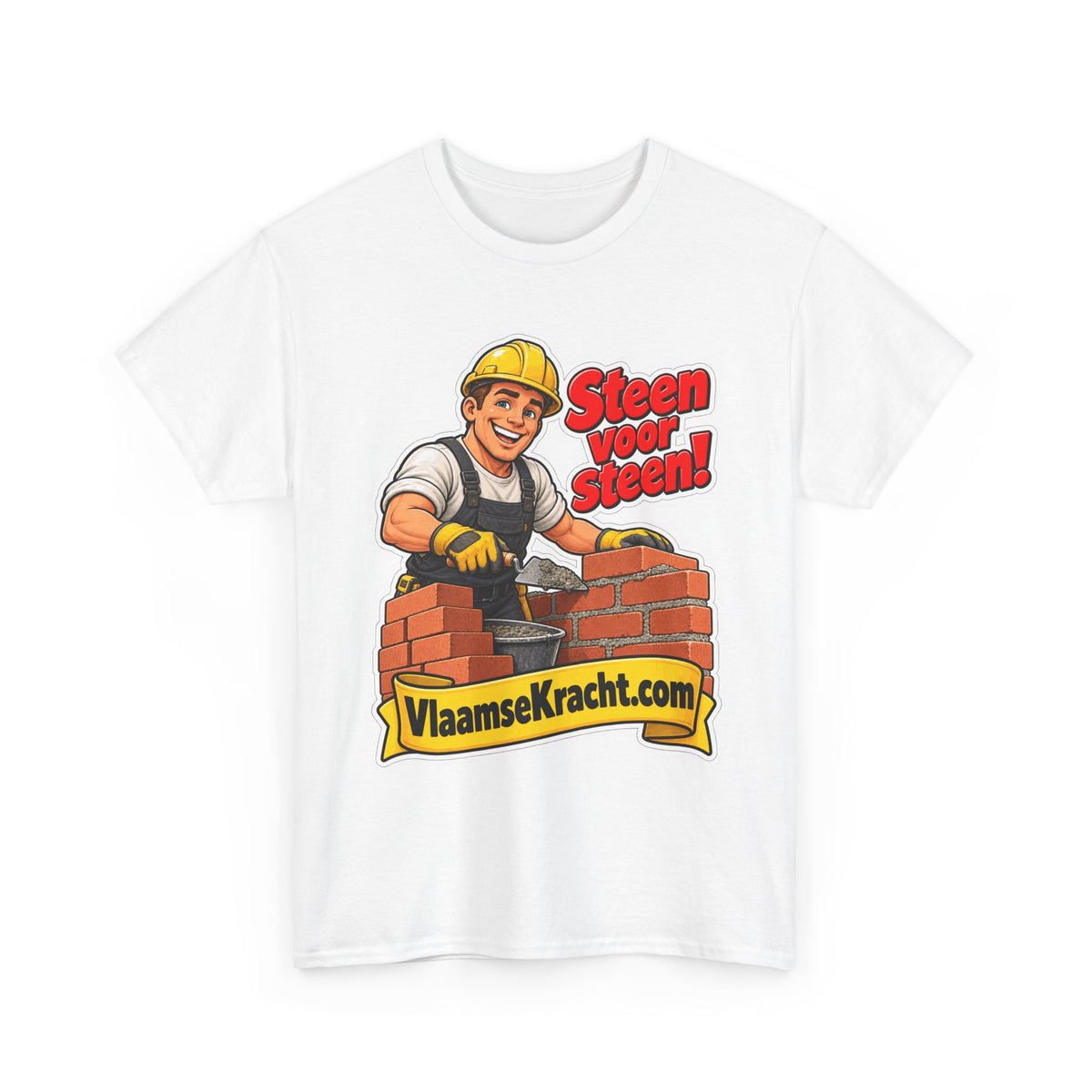 STEEN VOOR STEEN! Unisex T-shirt | De Metselaar | VlaamseKracht®