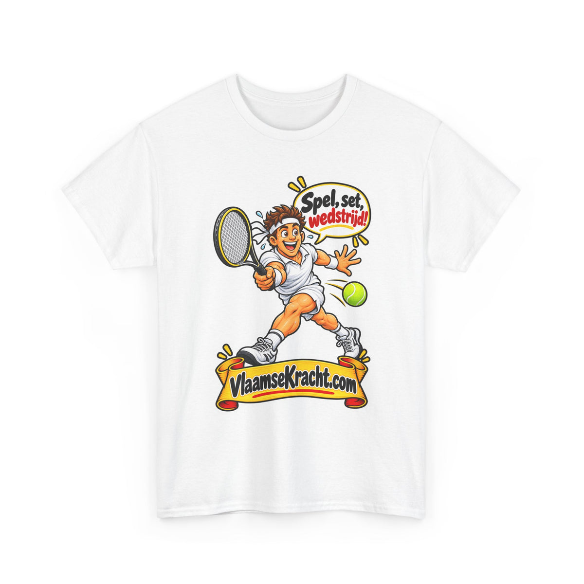 SPEL, SET, WEDSTRIJD! Unisex T-shirt | Tennis | VlaamseKracht®