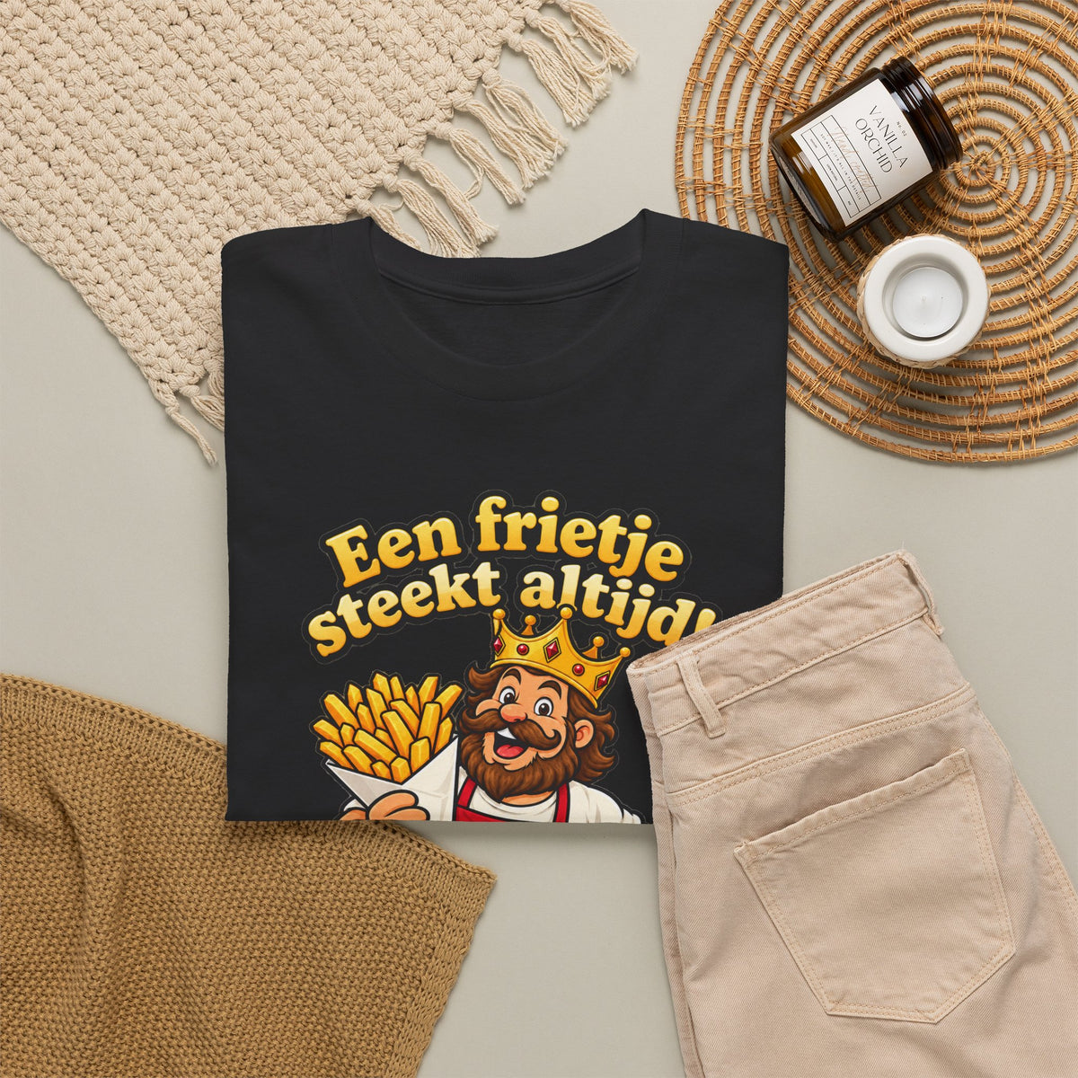 FRIETKONING Unisex T-shirt | Vlaamse Humor | VlaamseKracht®