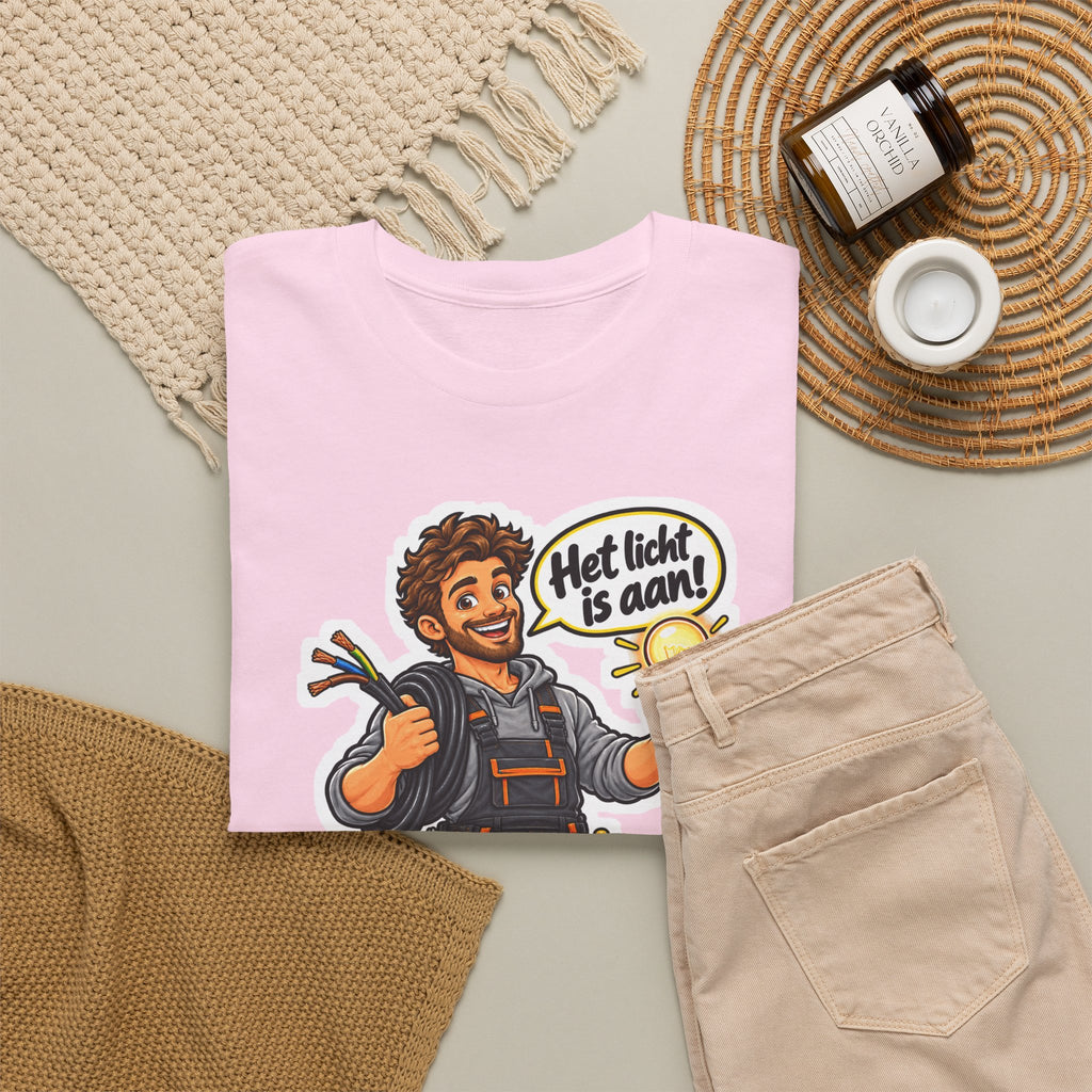 HET LICHT IS AAN! Unisex T-shirt | De Elektricien | VlaamseKracht®