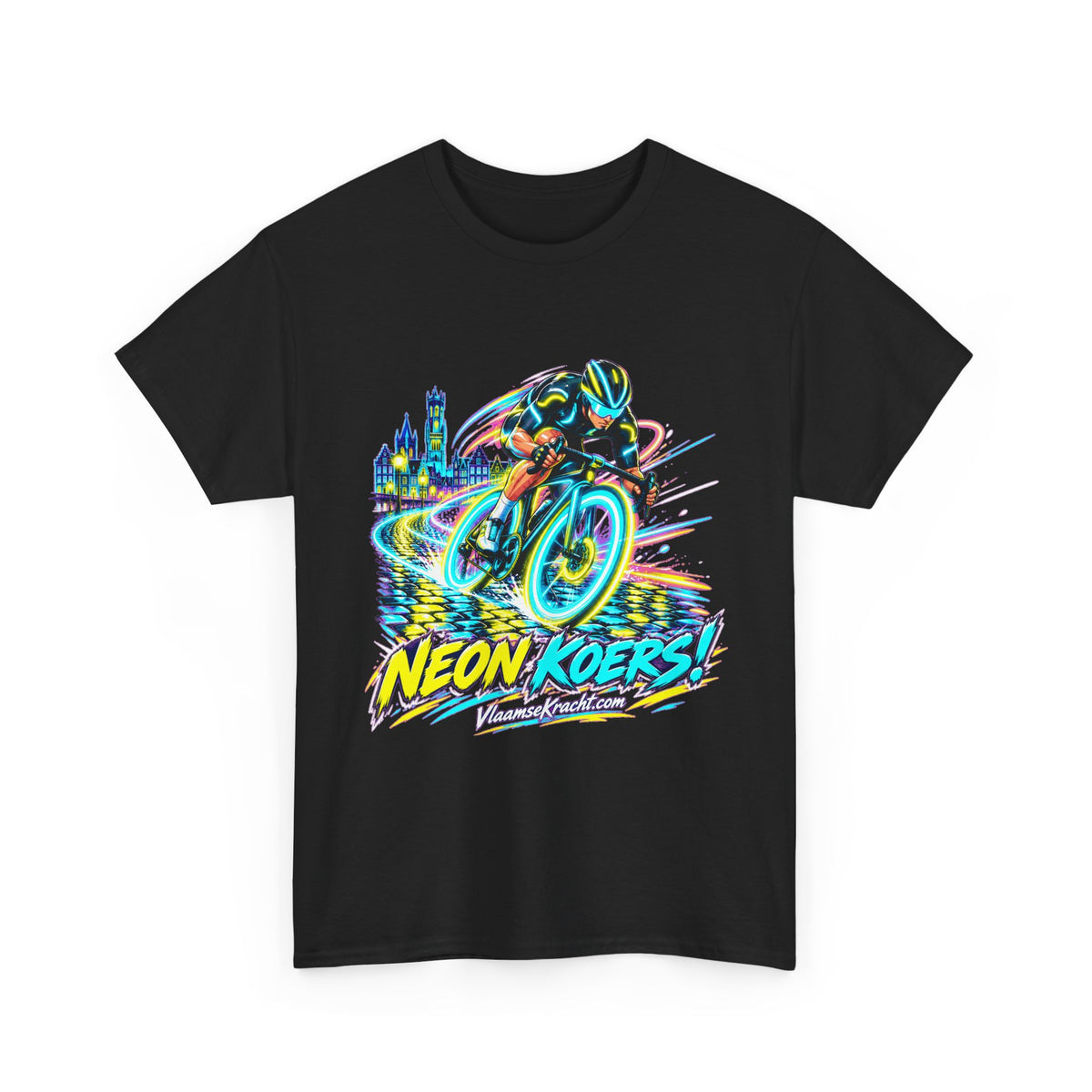 NEON KOERS! Unisex T-shirt | Cyberpunk | VlaamseKracht®