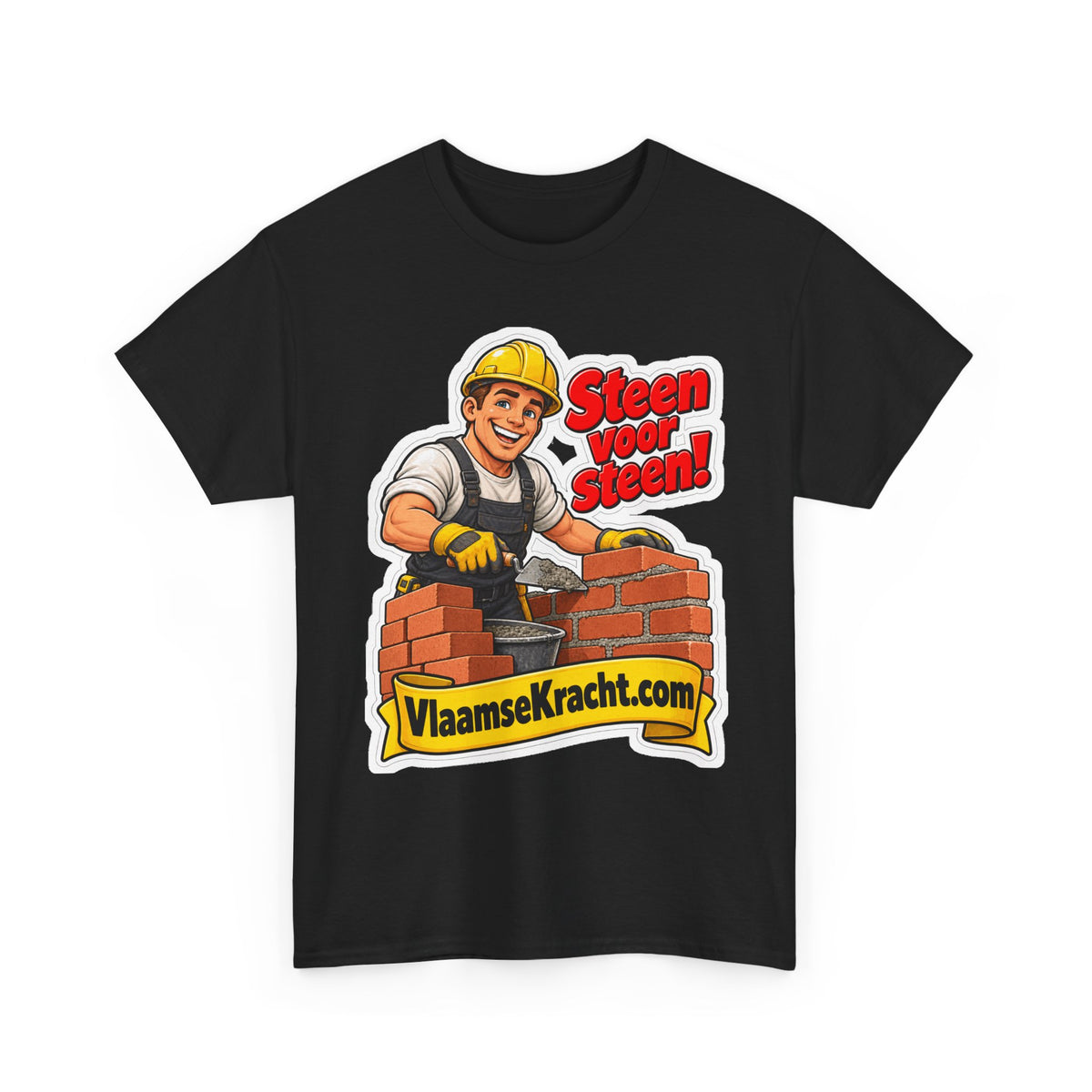 STEEN VOOR STEEN! Unisex T-shirt | De Metselaar | VlaamseKracht®