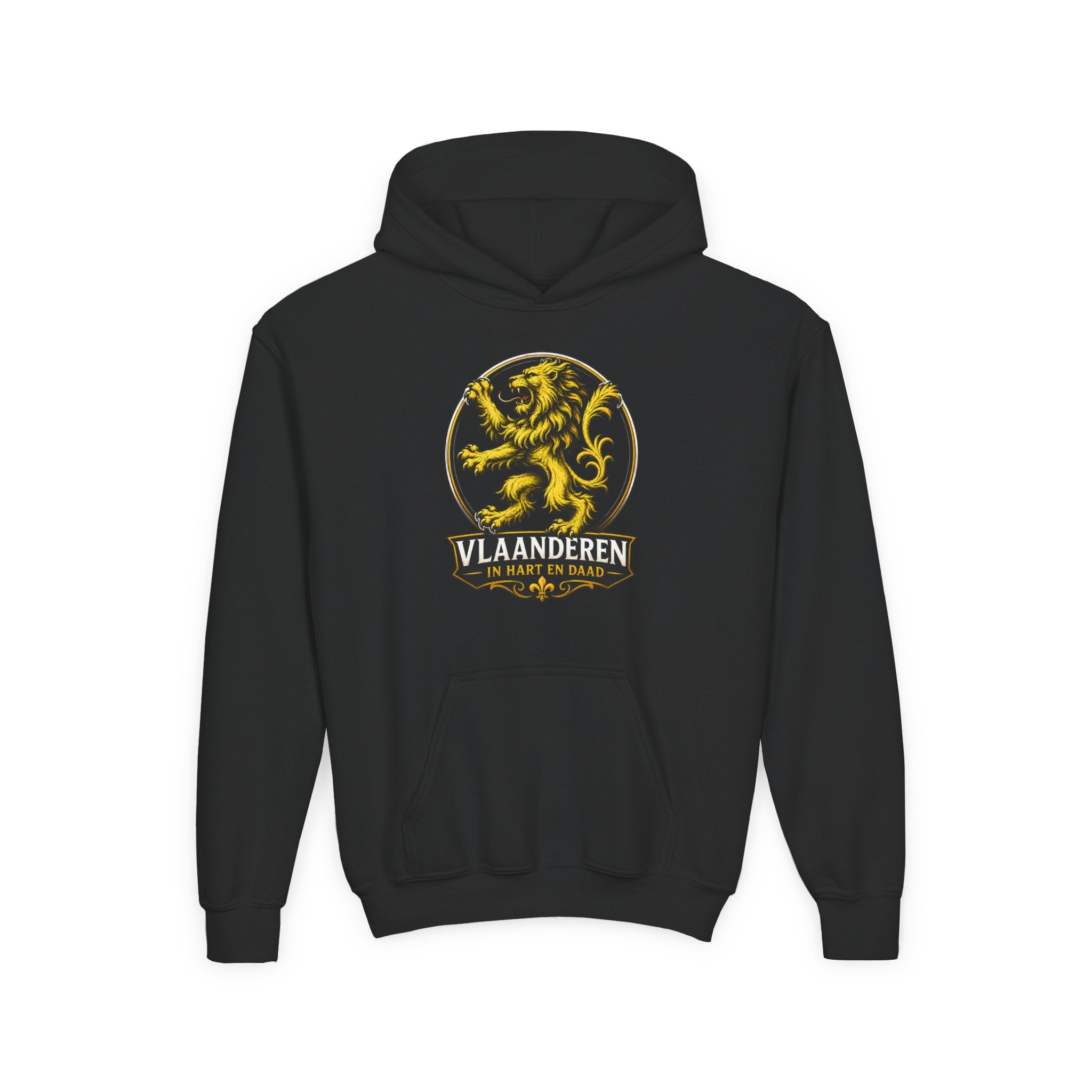 Premium Vlaamse Leeuw Youth Heavy Blend Hooded Sweatshirt | VlaamseKracht®