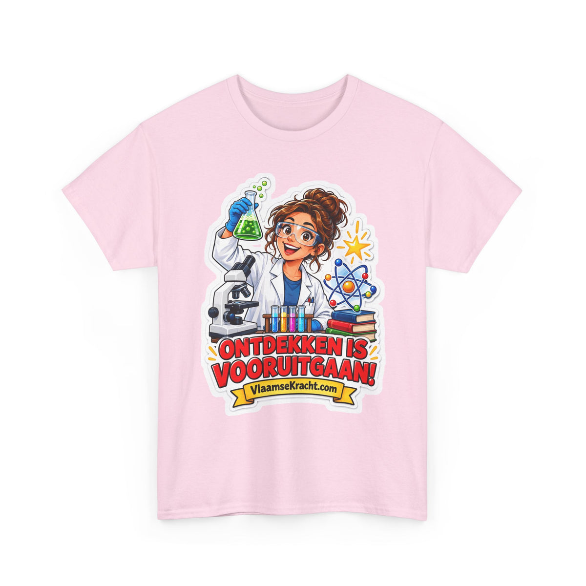 ONTDEKKEN IS VOORUITGAAN! Unisex T-shirt | De Wetenschapper | VlaamseKracht®