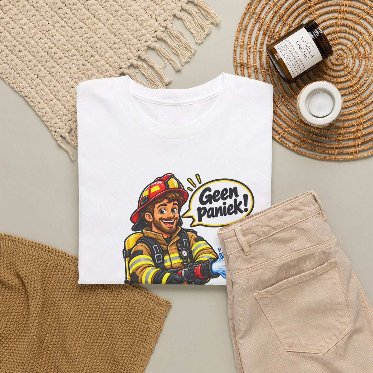 GEEN PANIEK! Unisex T-shirt | De Brandweerman | VlaamseKracht®
